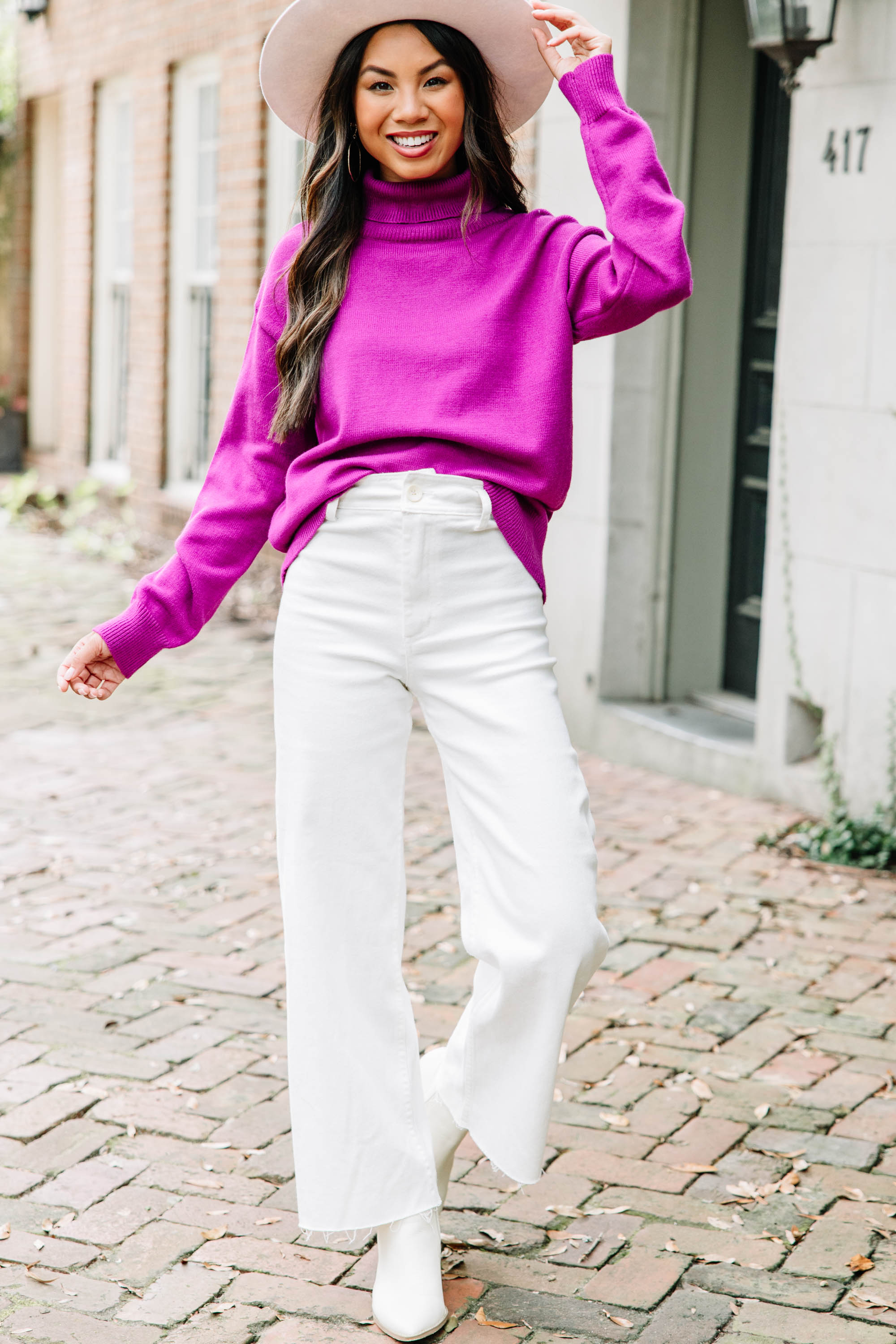 Gorgeous Orchid Purple Turtleneck Sweater for Your Best Self