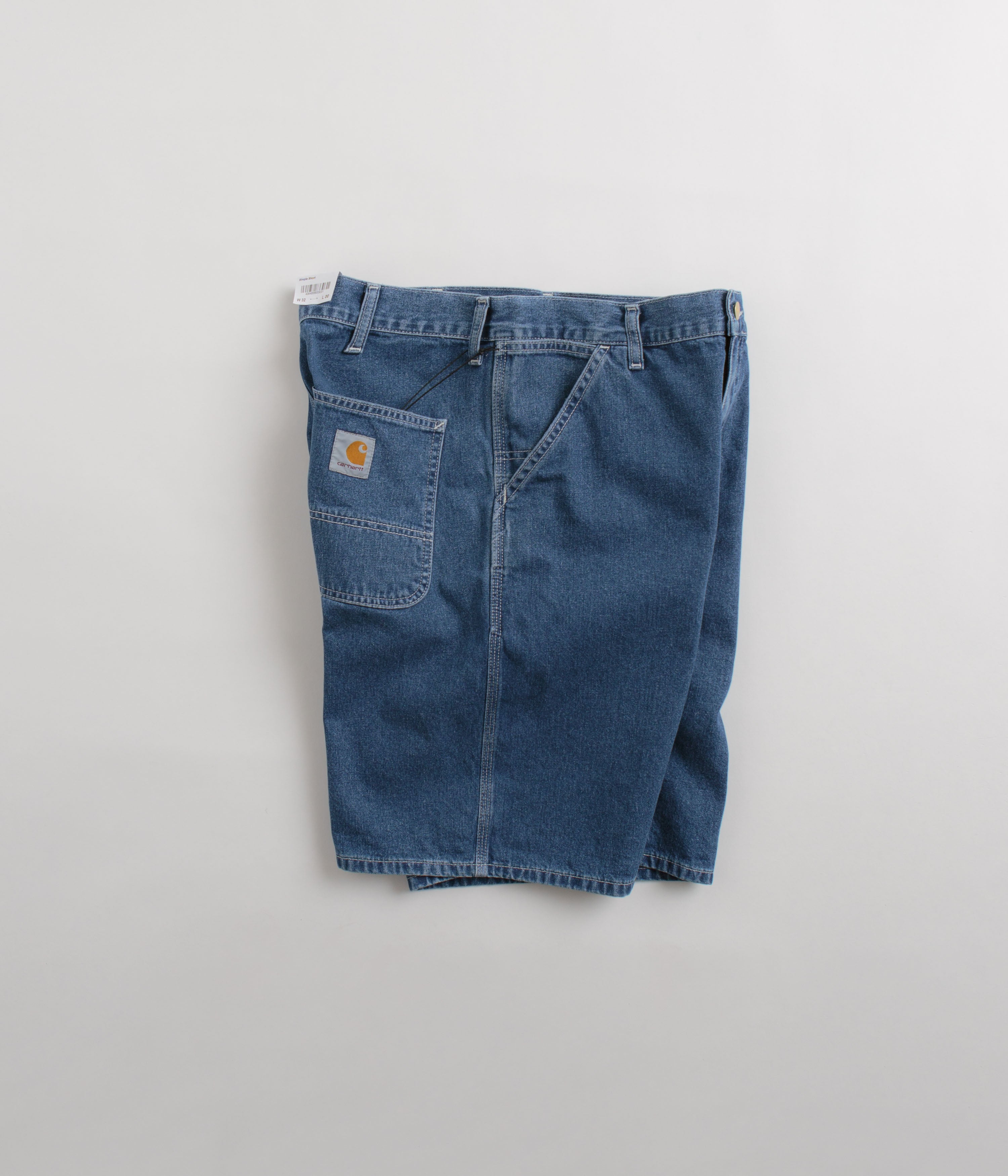 Carhartt Blue Stone Washed Simple Shorts - Timeless Style!