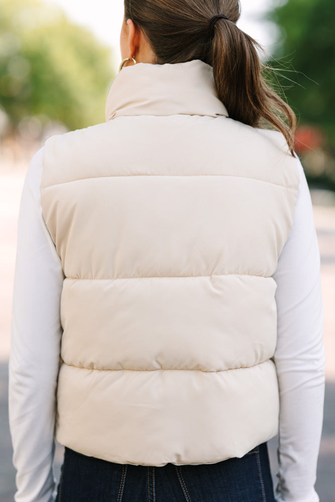 Charming Eyes On You Taupe Brown Puffer Vest - A Must - Have for Fall and Winter