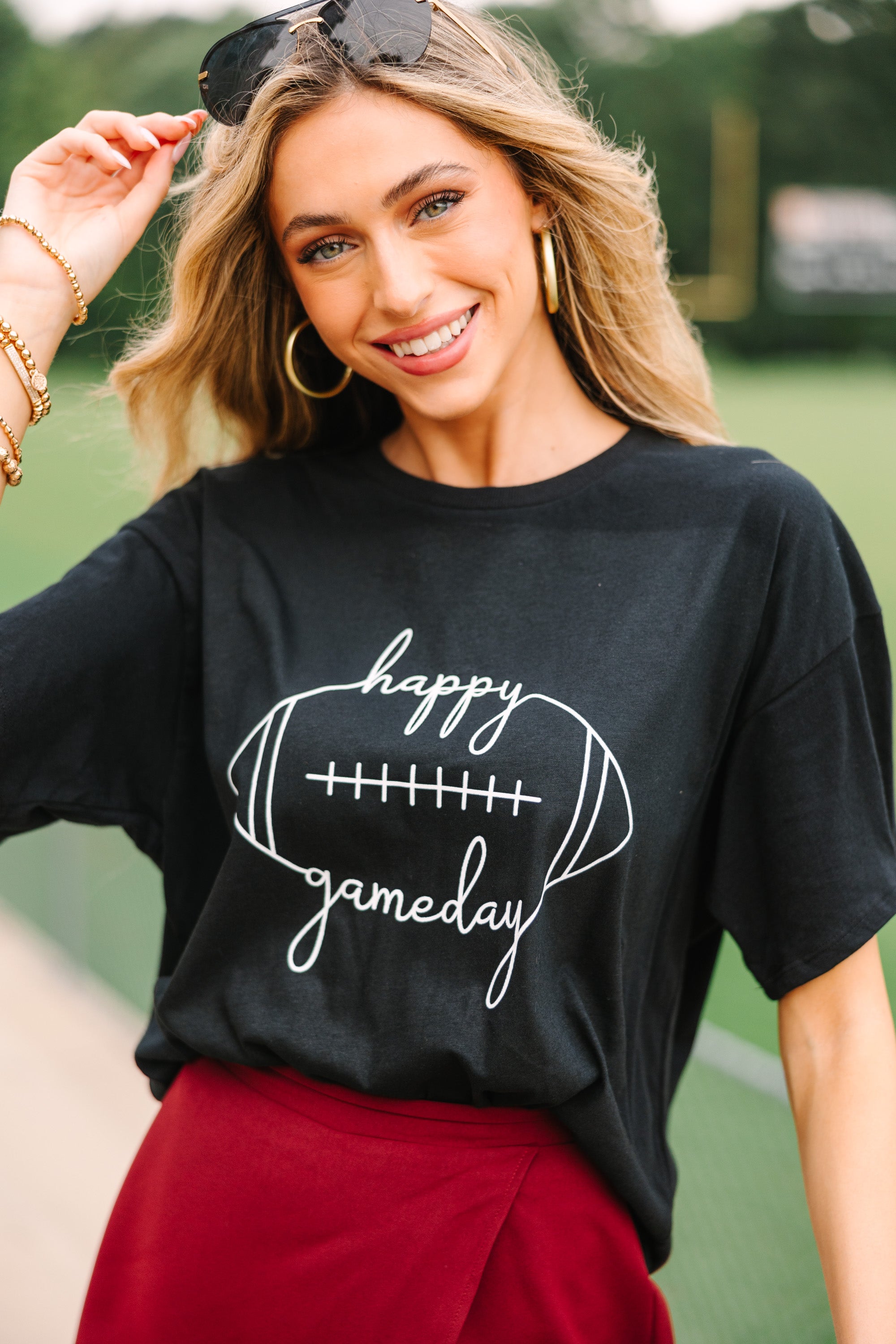 Exciting Gameday Black Graphic Tee: Your Must - Have for Game Days!