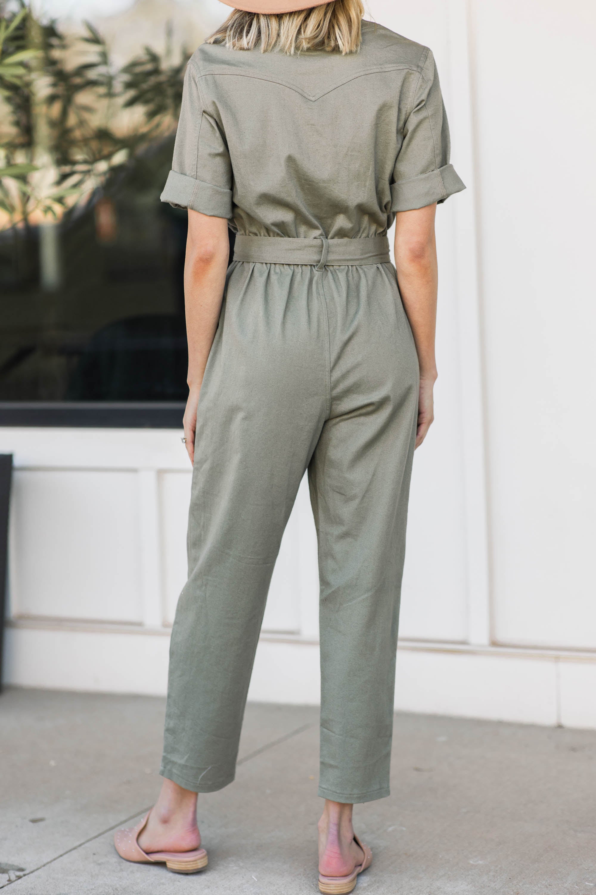 Fabulous Olive Green Utility Jumpsuit - Spring Essential