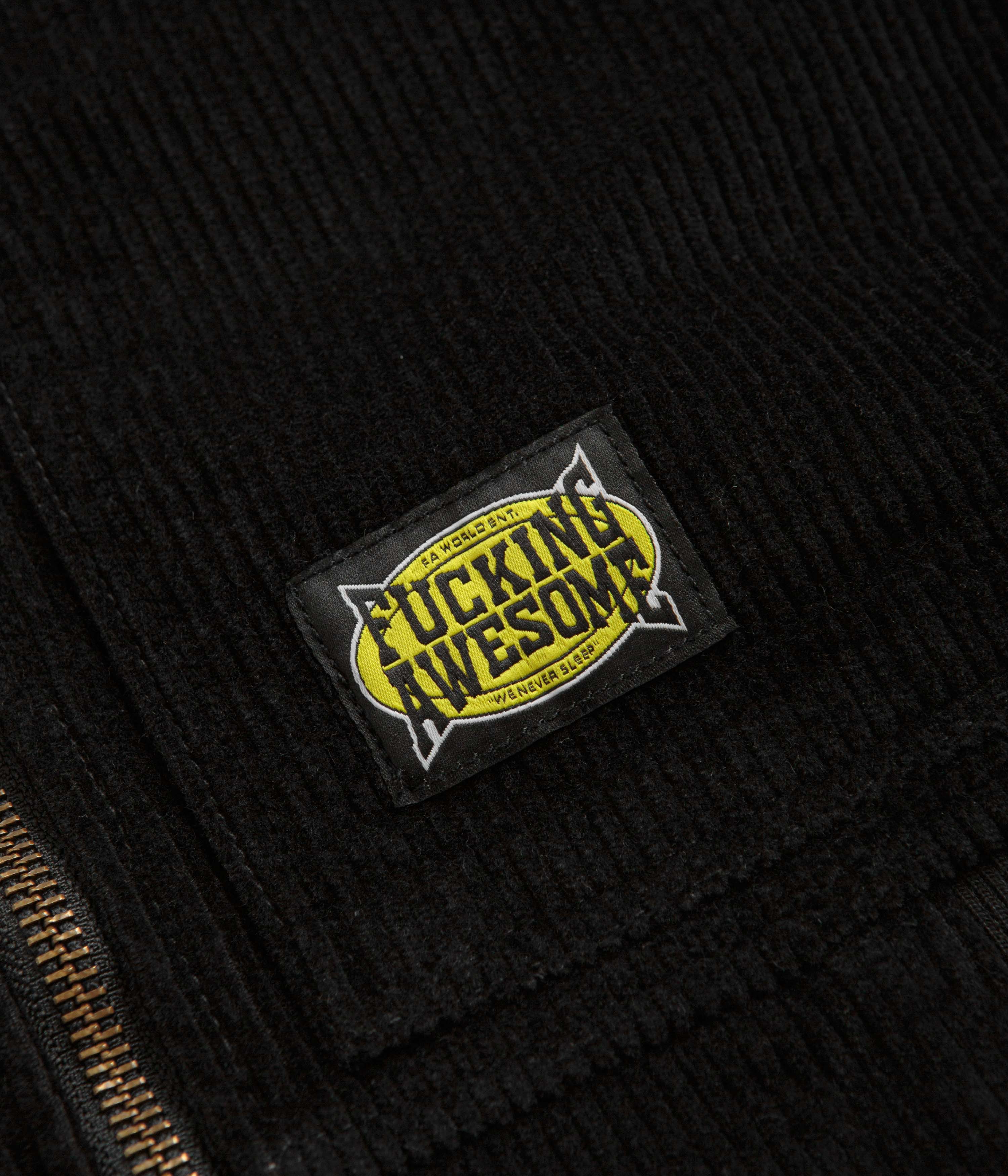 Fucking Awesome KO Black Corduroy Zipped Hoodie - A Skate Style Icon