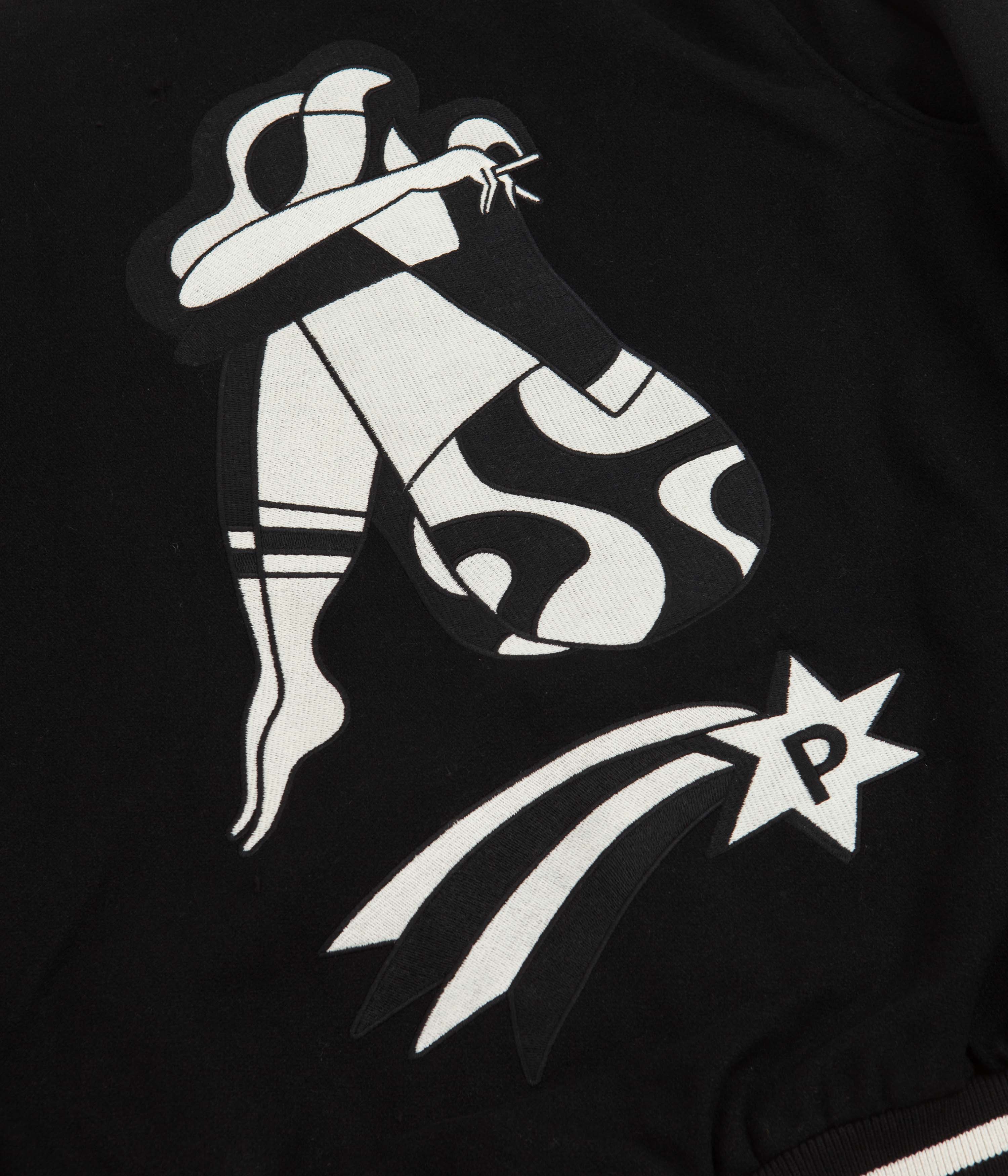 by Parra's Stunning Black Cloudy Star Varsity Jacket