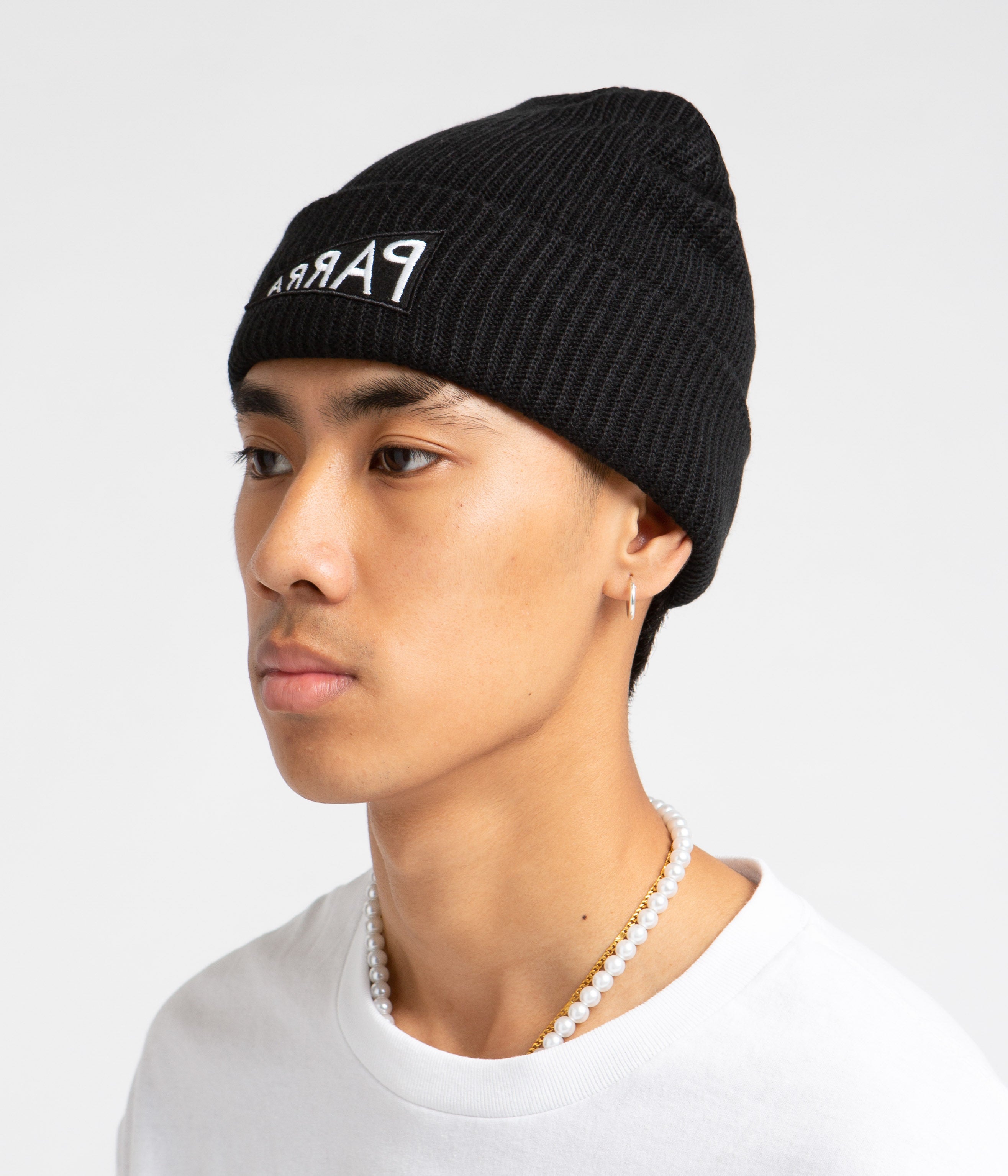 by Parra Black Mirrored Flag Logo Beanie - A Fashion Statement!
