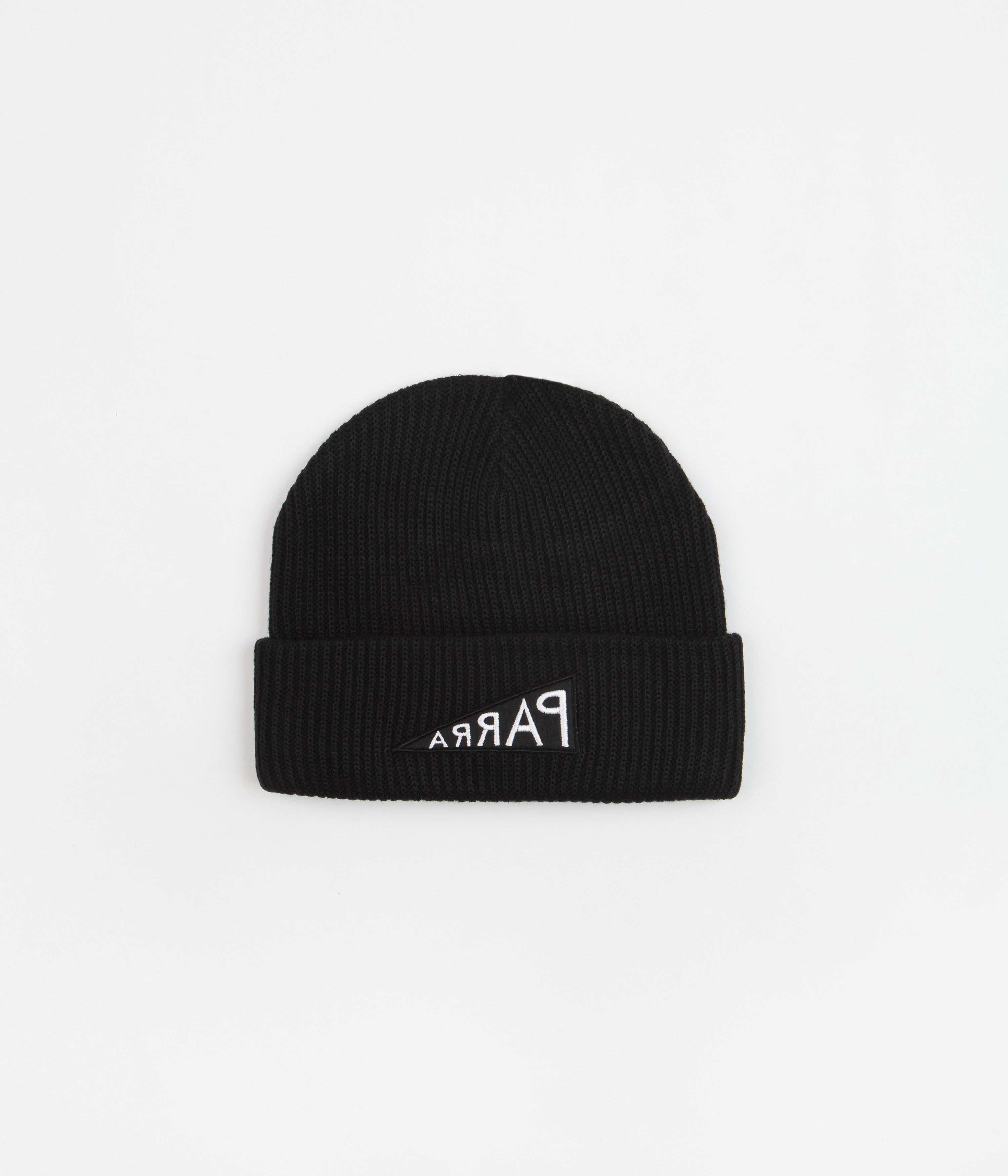 by Parra Black Mirrored Flag Logo Beanie - A Fashion Statement!