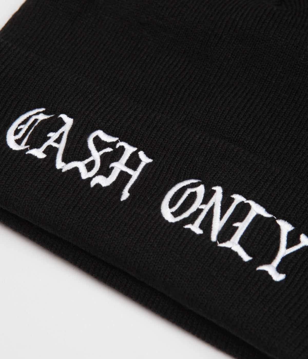 Stylish Cash Only Black Script Beanie - Grab Yours Now!
