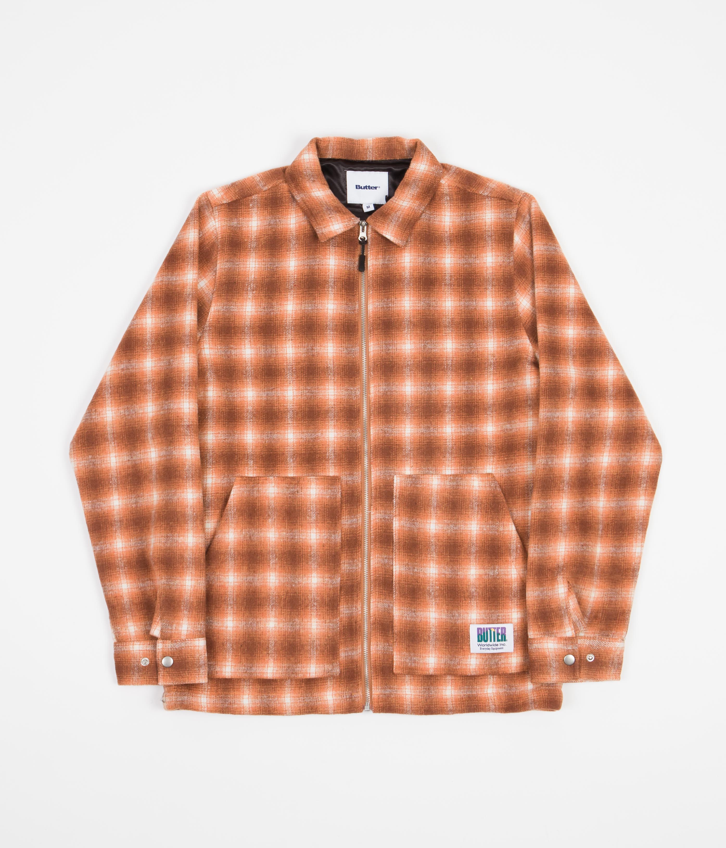 Butter Goods Burnt Orange Chore Plaid Overshirt - A Stylish Skatewear Essential