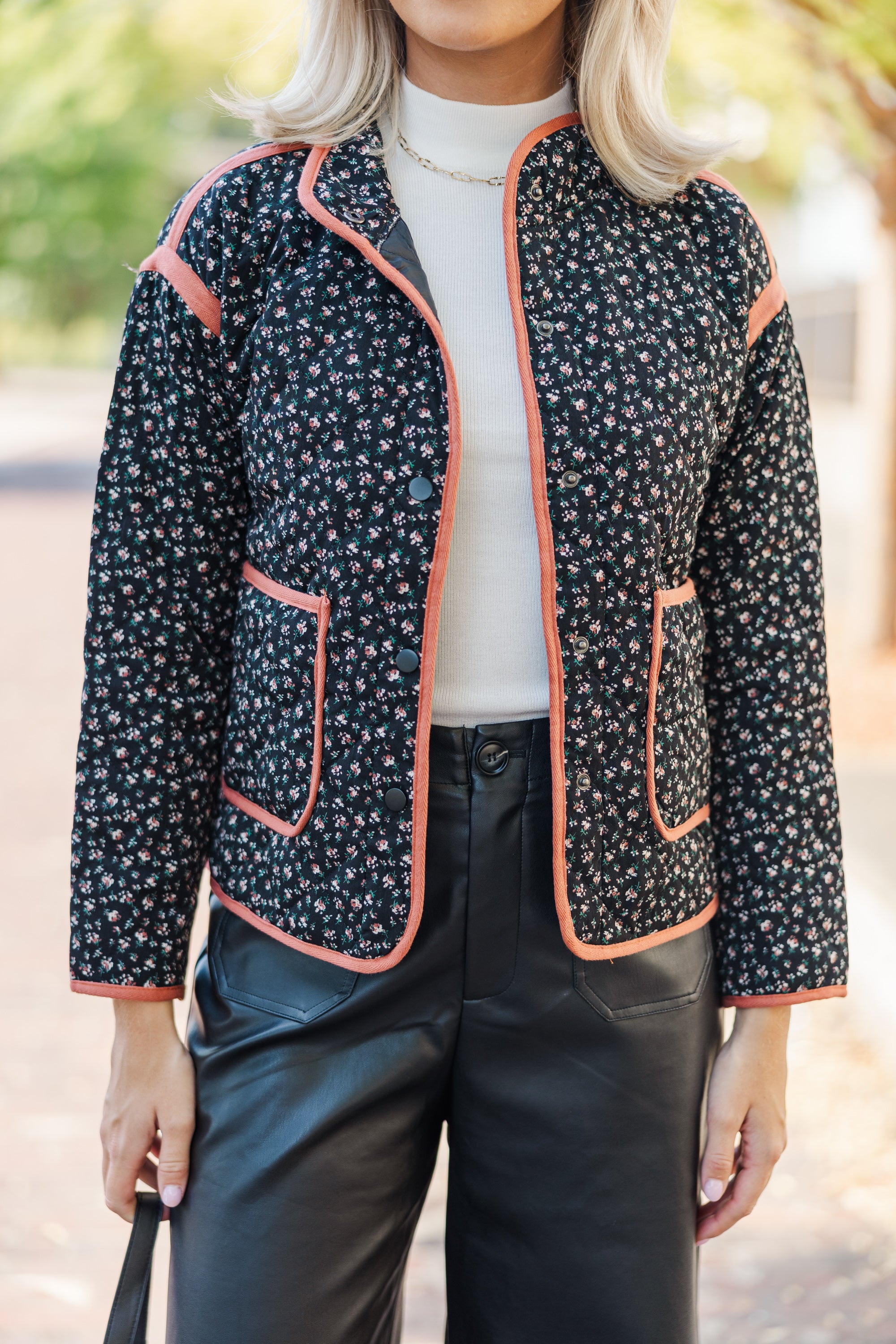 Feeling Like Love Enchanting Black Ditsy Floral Jacket