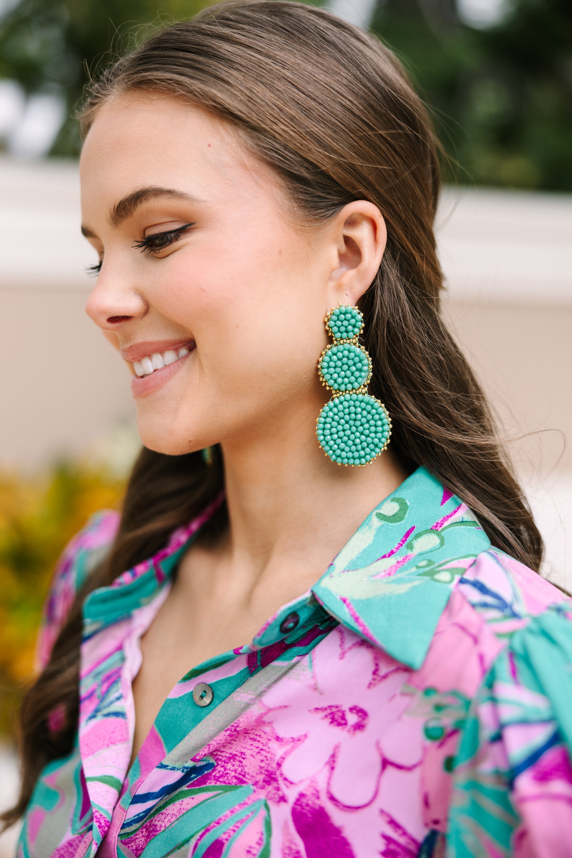Be The One: Enchanting Green Beaded Earrings
