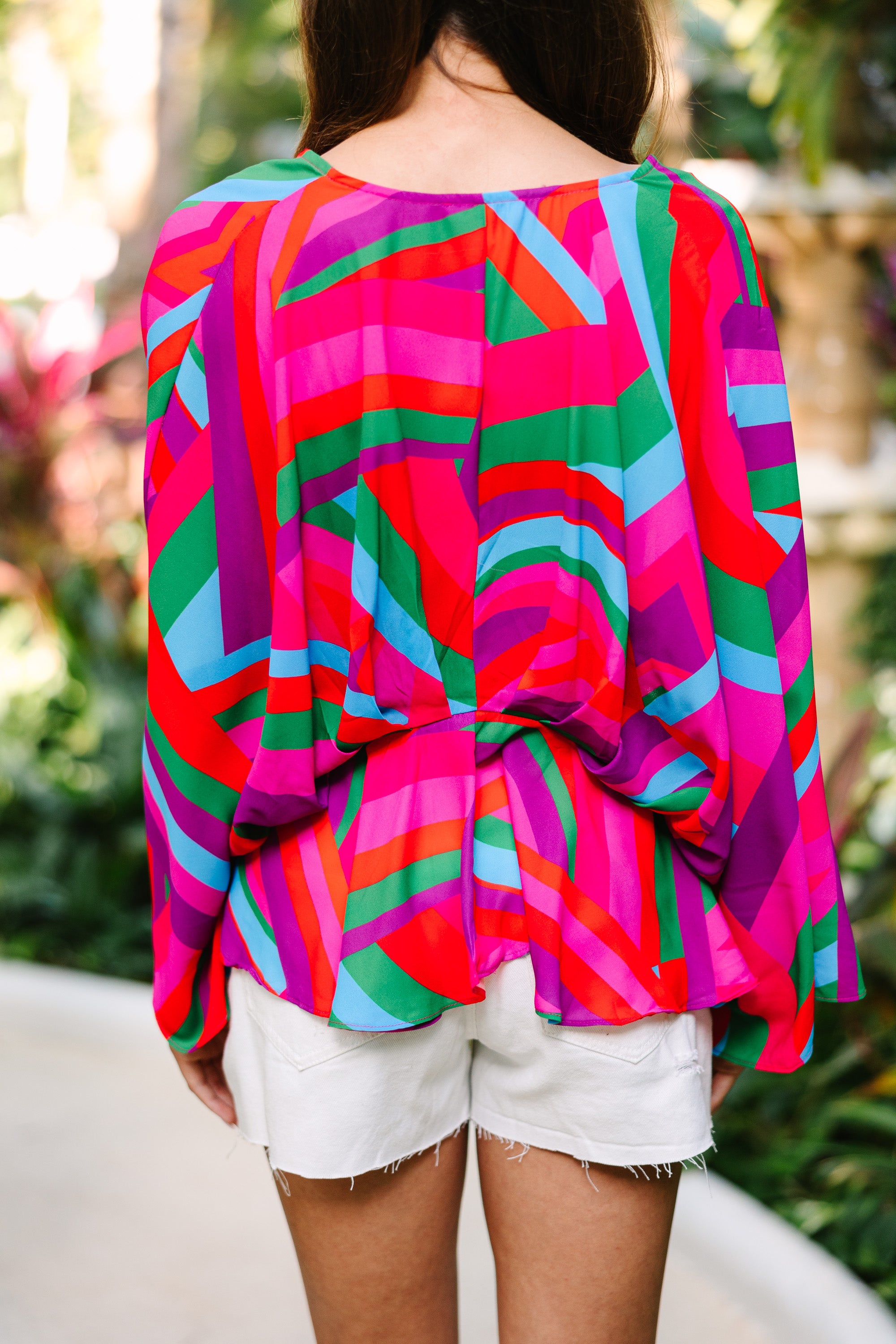 Unleash Your Best: Red Abstract Print Blouse
