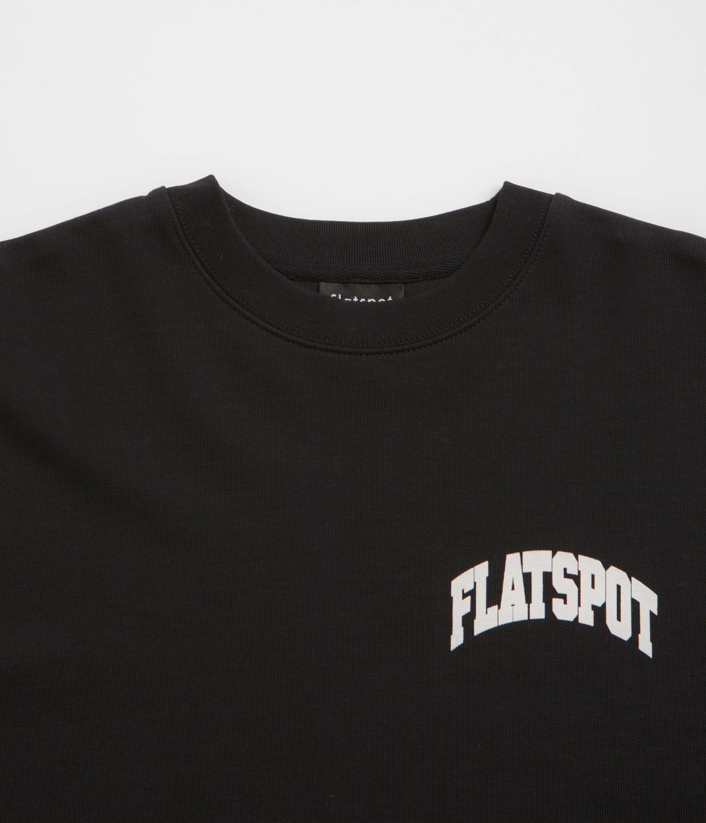 Stylish Flatspot Collegiate Crewneck Sweatshirt in Timeless Black