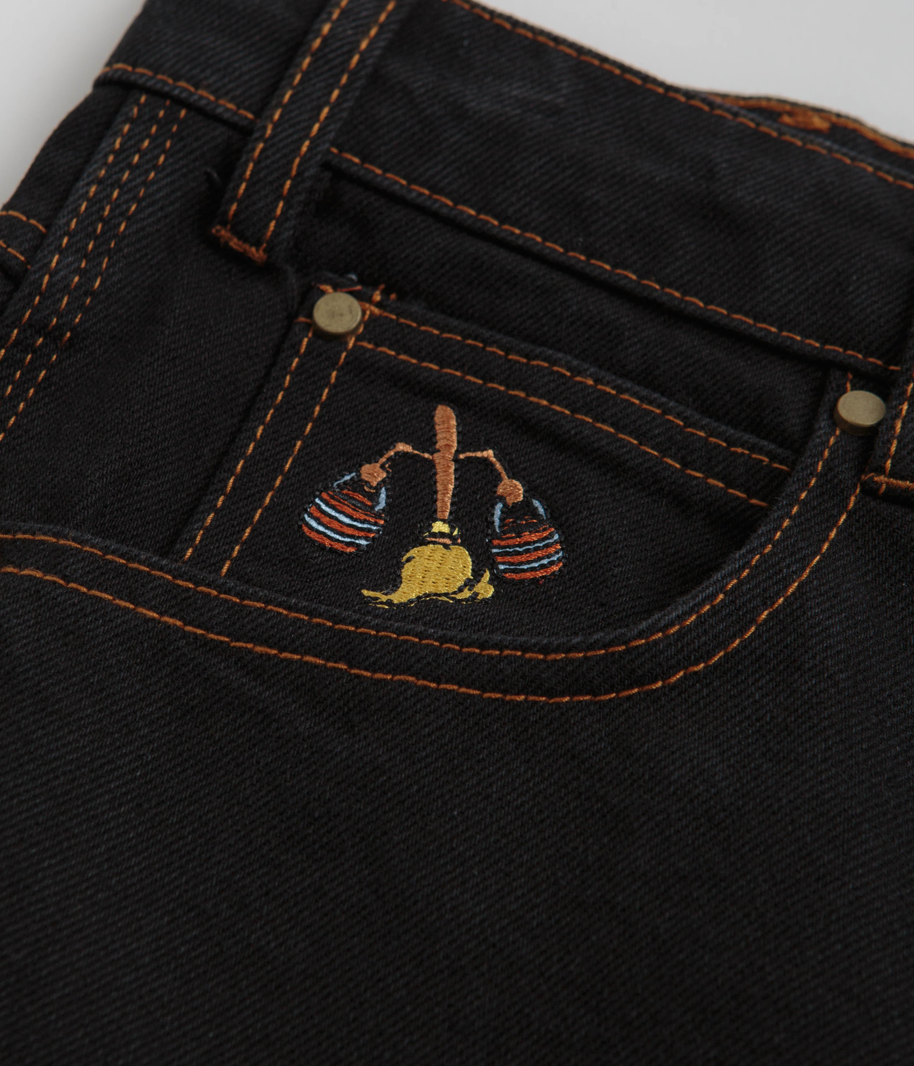 Butter Goods Sorcerer - Stunning Washed Black Baggy Denim Shorts