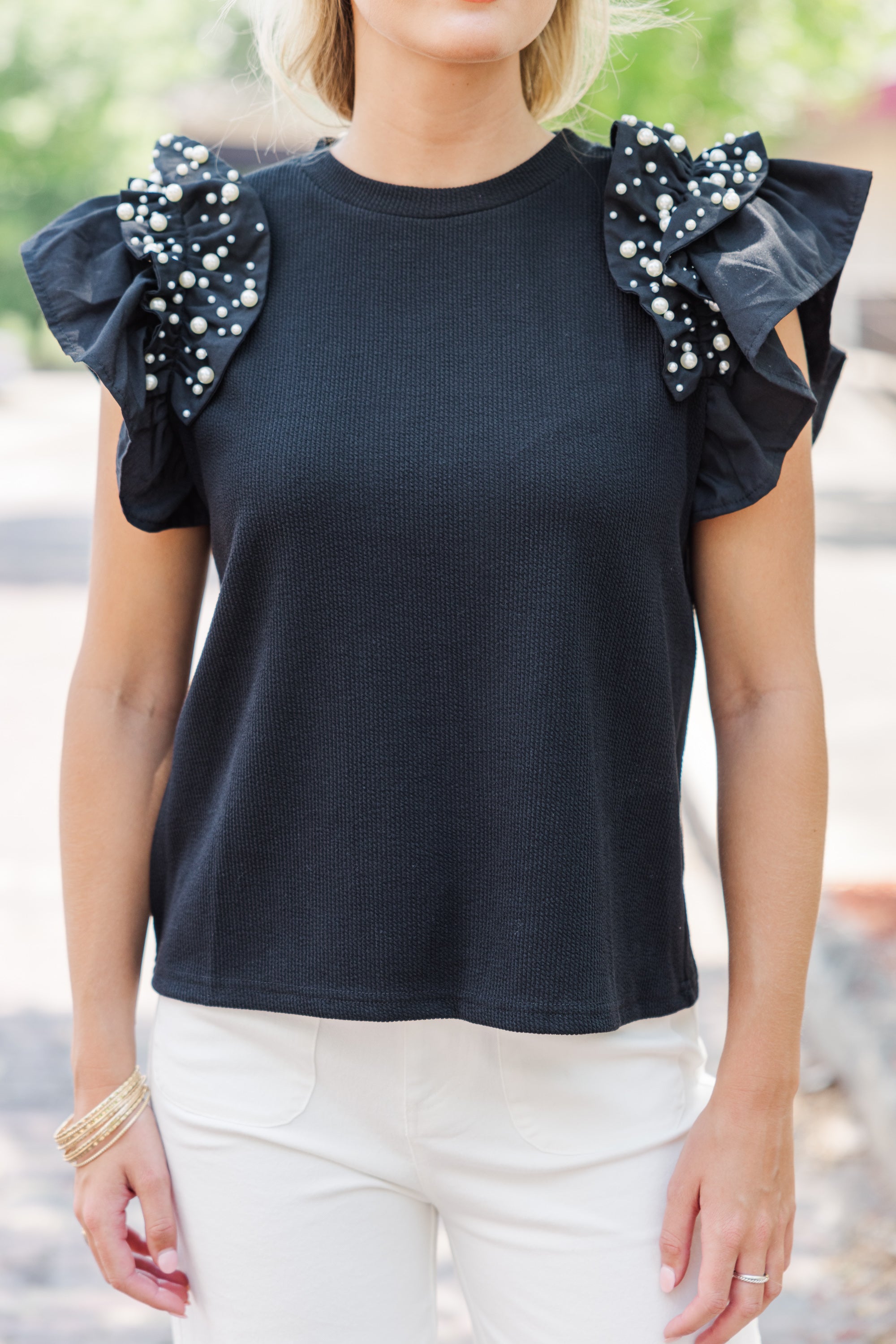 Enchanting Everyday Black Embellished Dream Blouse