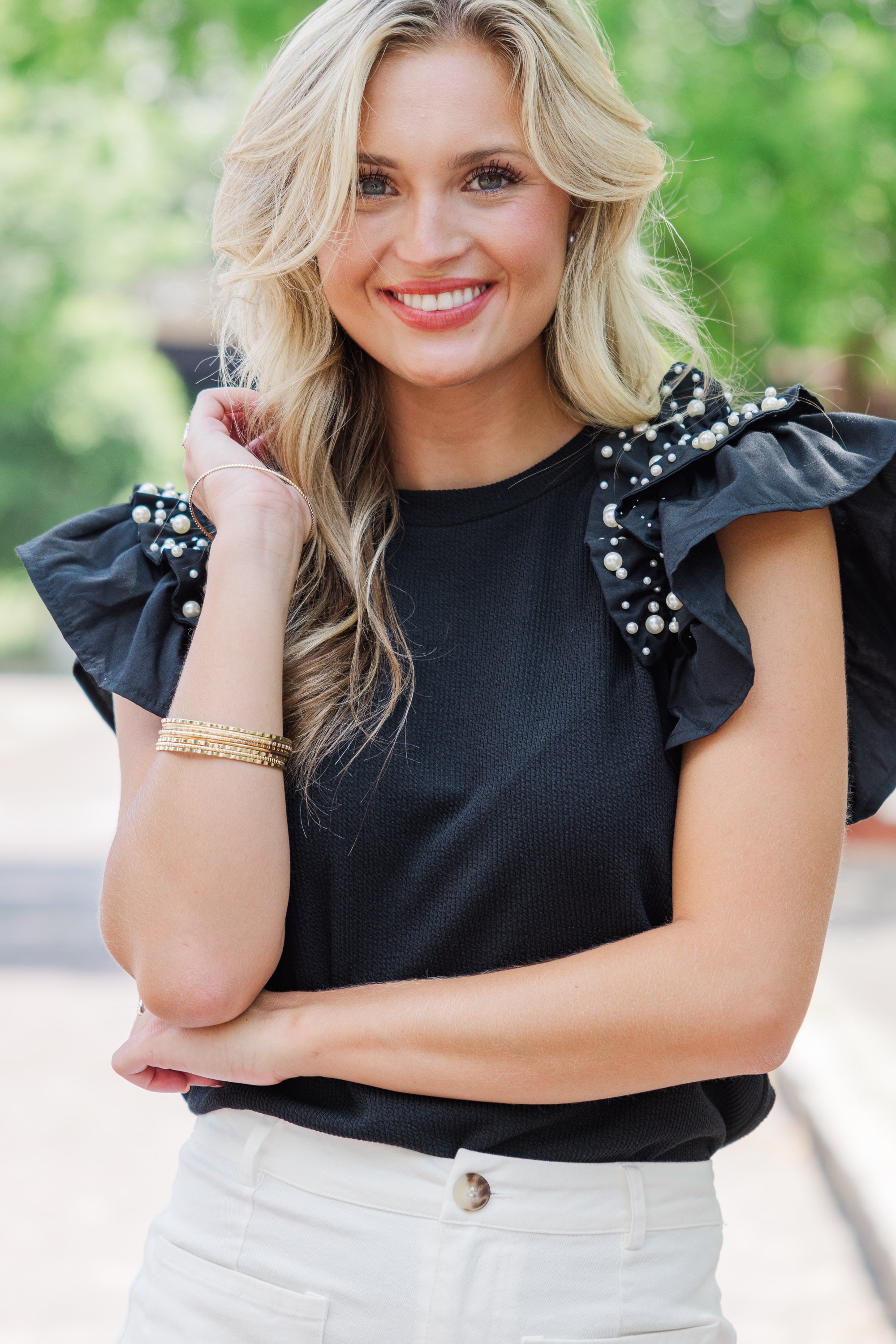 Enchanting Everyday Black Embellished Dream Blouse