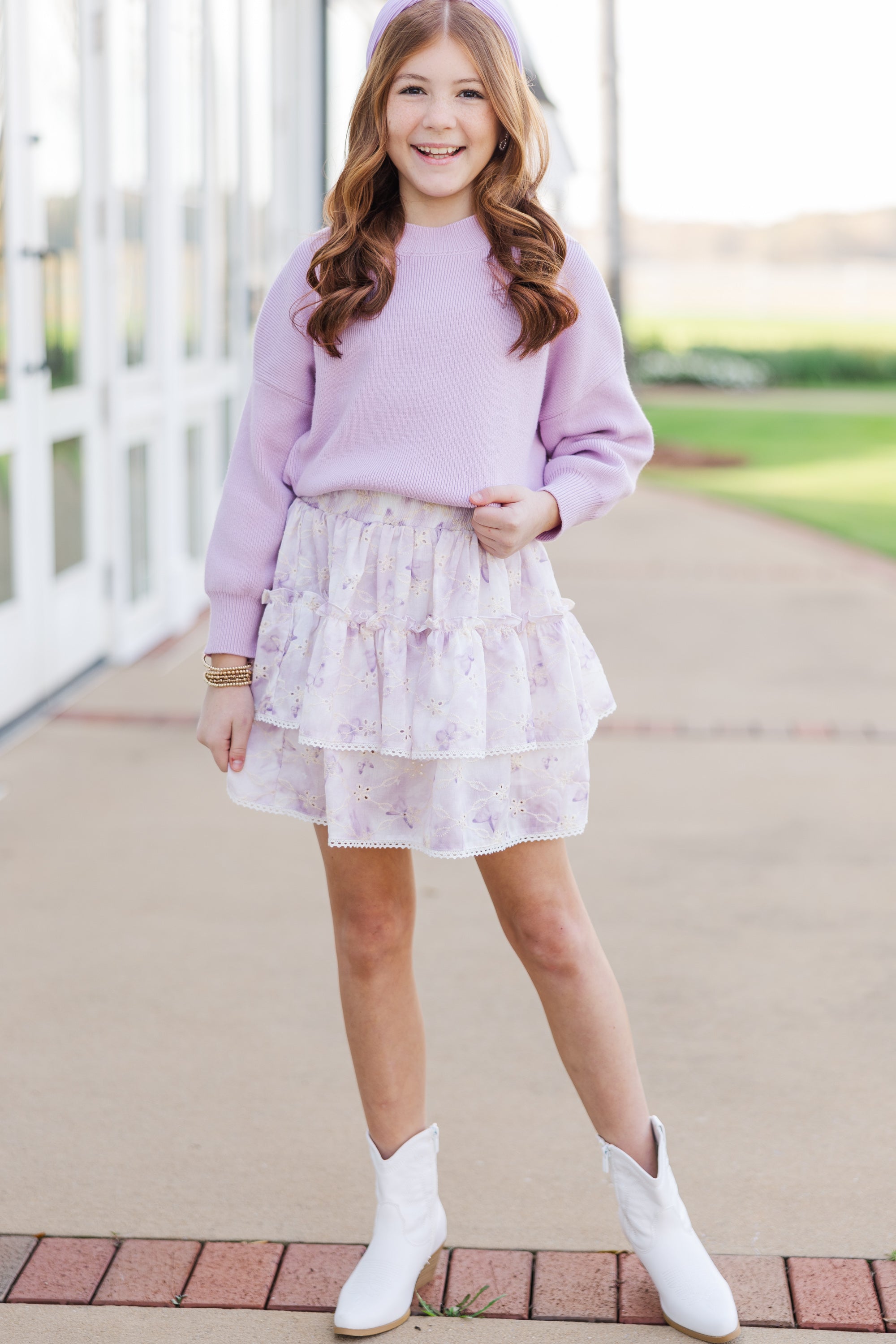 Girls' Perfectly You Lavender Dream Sweater