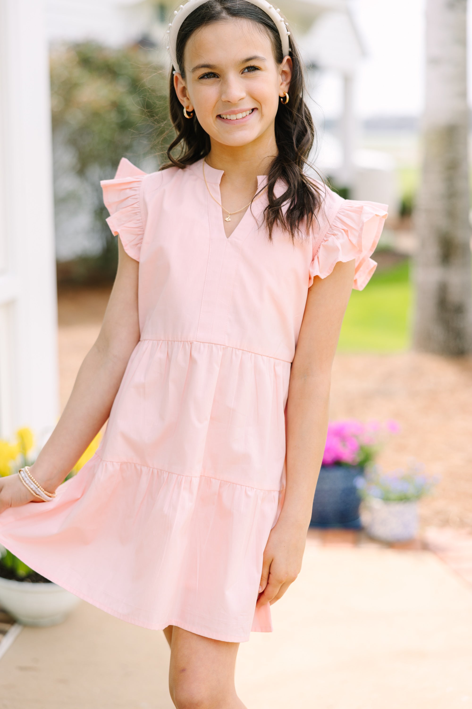 Gorgeous Girls' Light Pink Ruffled Babydoll Dress: Perfect for Every Adventure