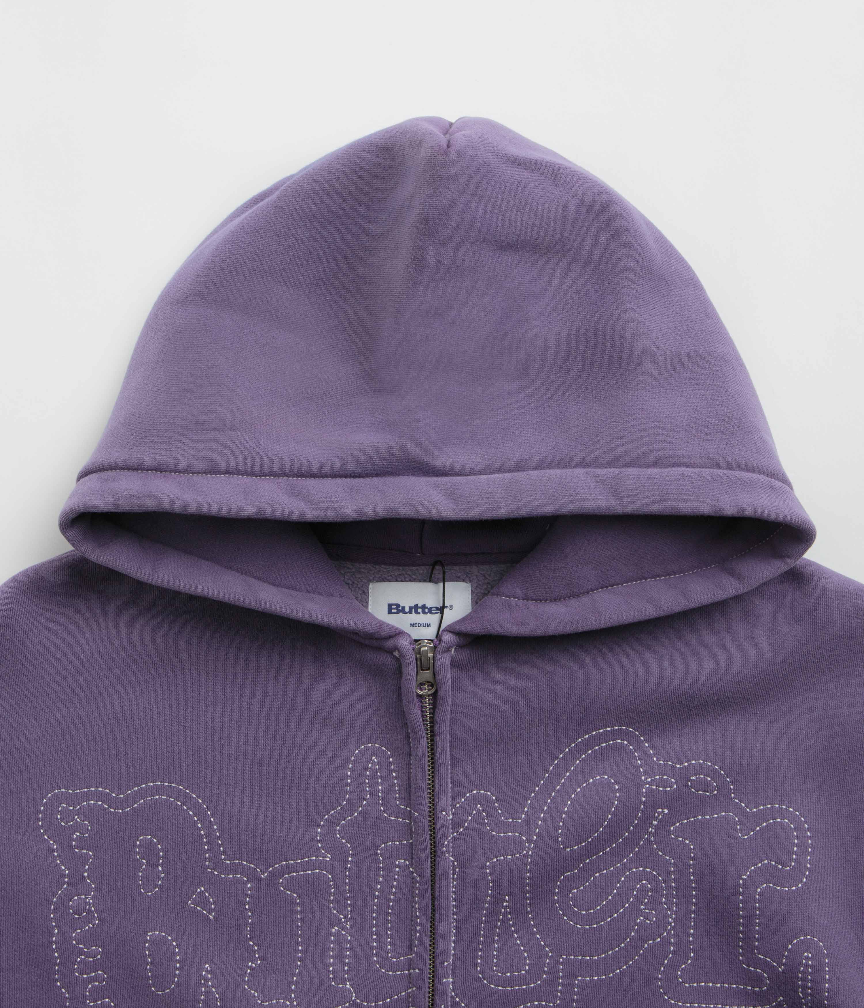 Butter Goods Washed Purple Breakdown Zip-Thru Hoodie - A Must-Have!