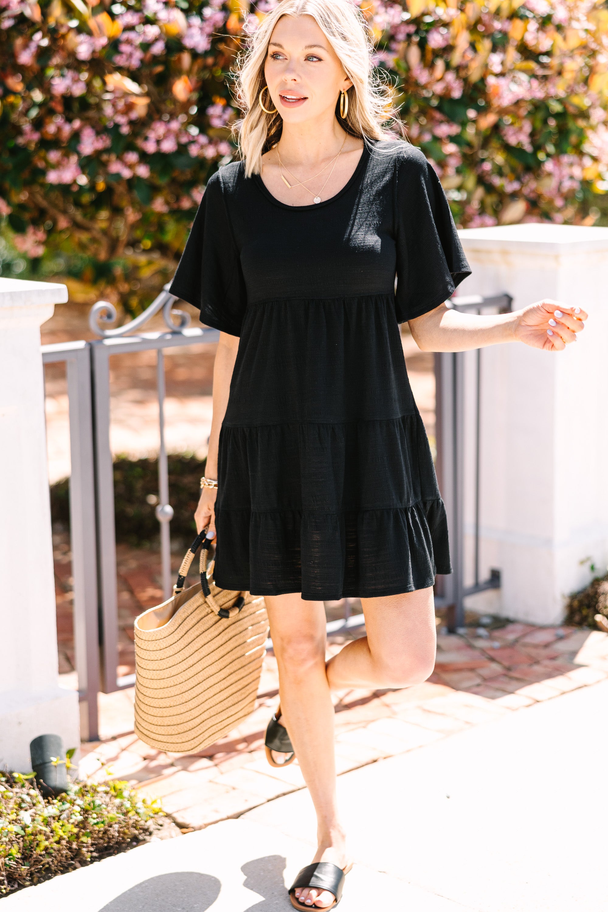 Stunning All In The Details Black Babydoll Dress