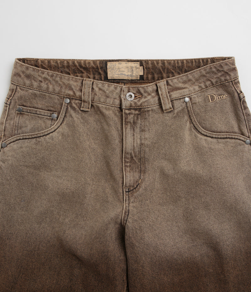 Dime's Stunning Dipped Sandblasted Brown Classic Baggy Jeans