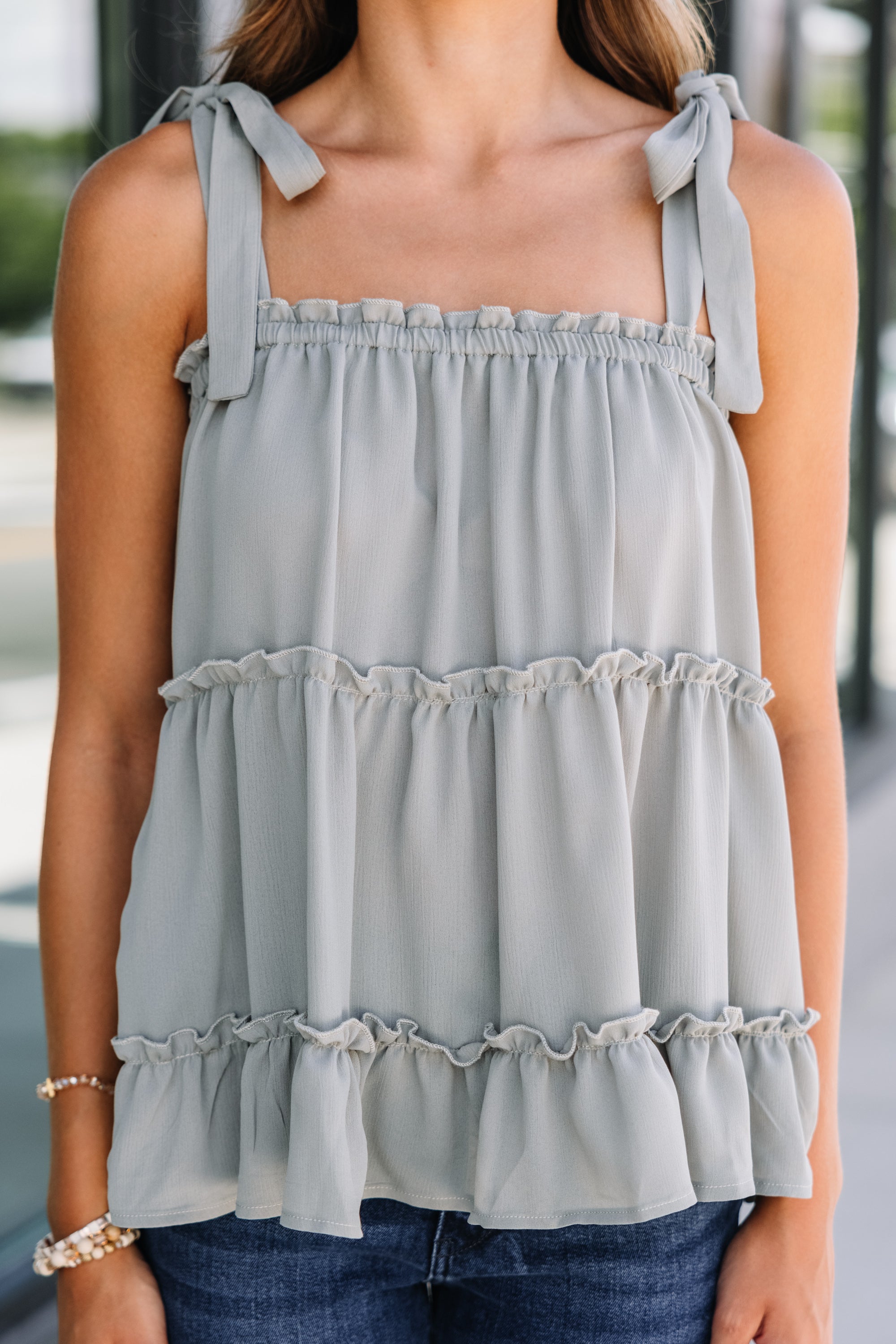 Enchanting Sage Green Ruffled Tank - Your Dream Fall Piece