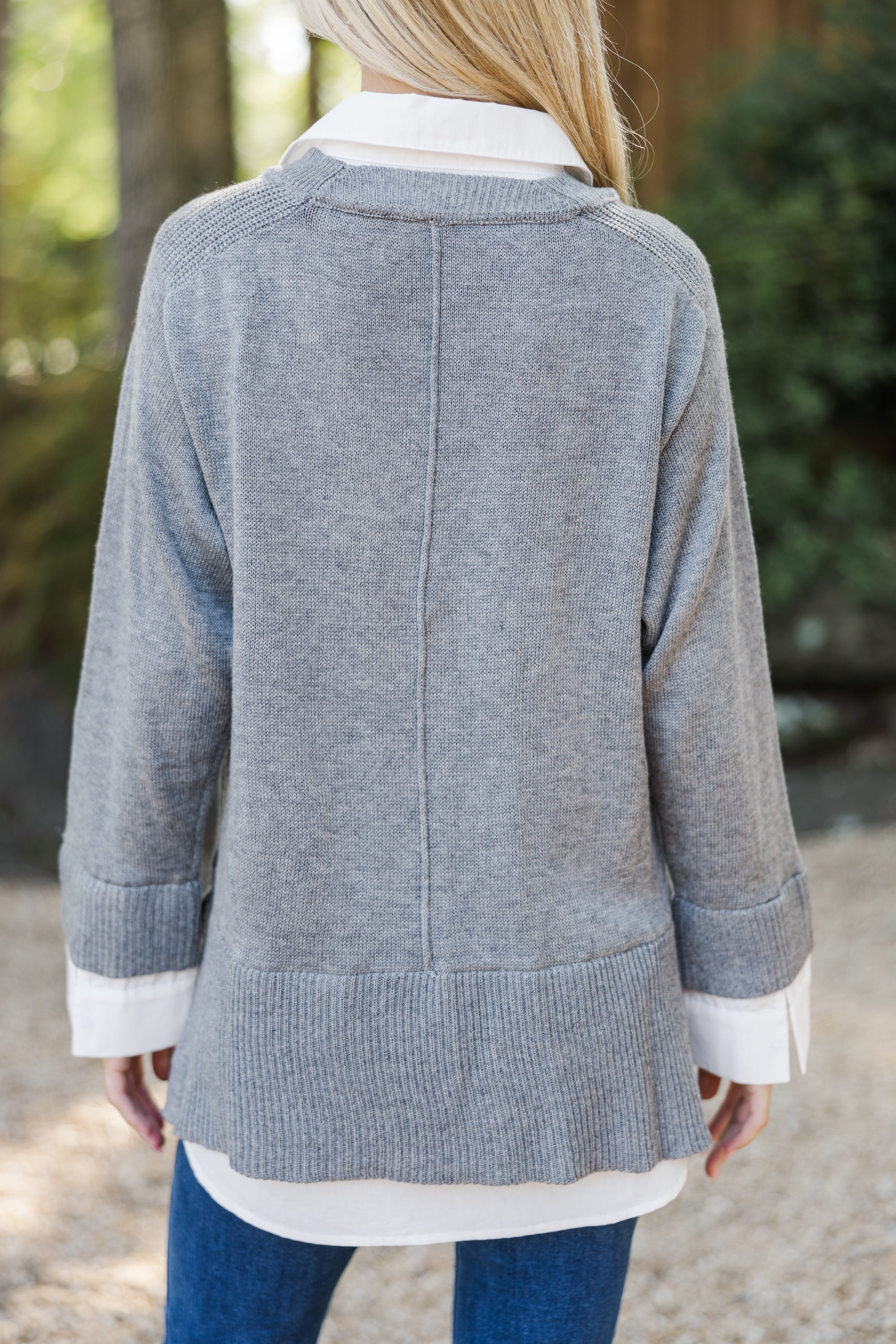 Eyes-On-You Trendy Gray Sweater