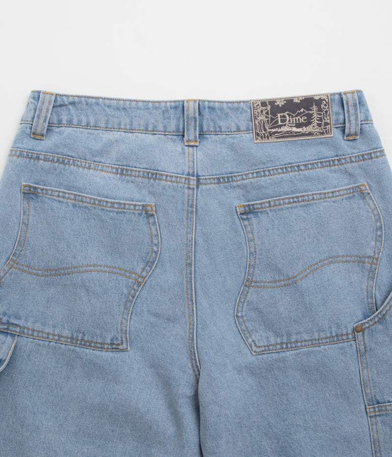 Dime Blue Washed Carpenter Denim Shorts - Stylish and Functional