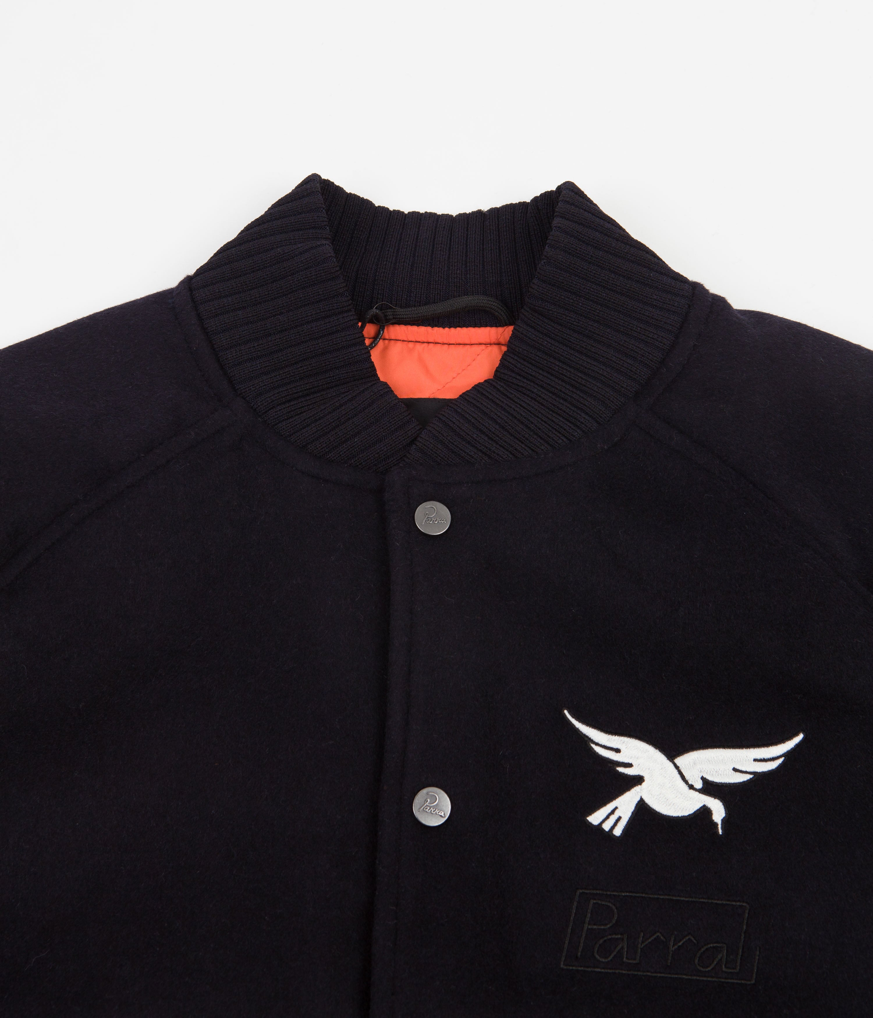 Parra Sad Pencil Wool Varsity Jacket - Navy Blue: A Fashion Statement