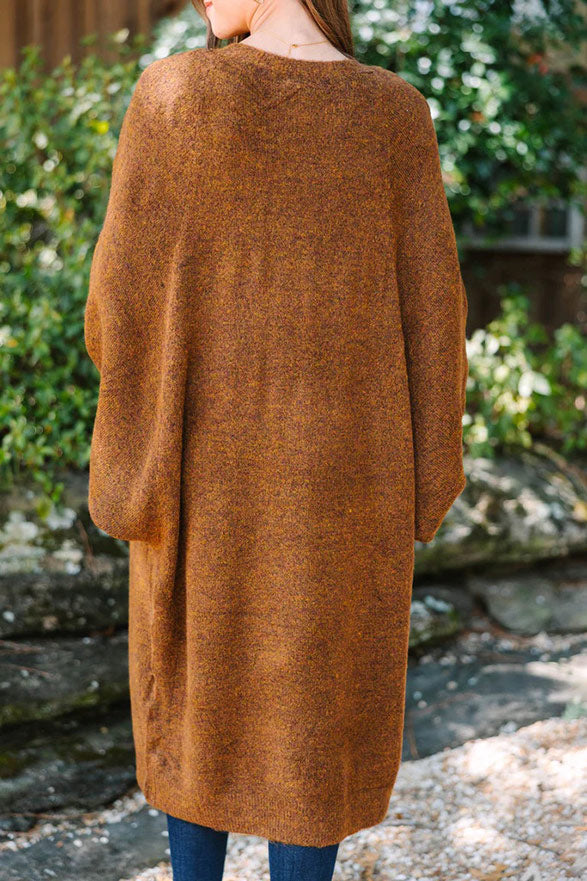Fall-Ready Camel Brown Oversized Cardigan
