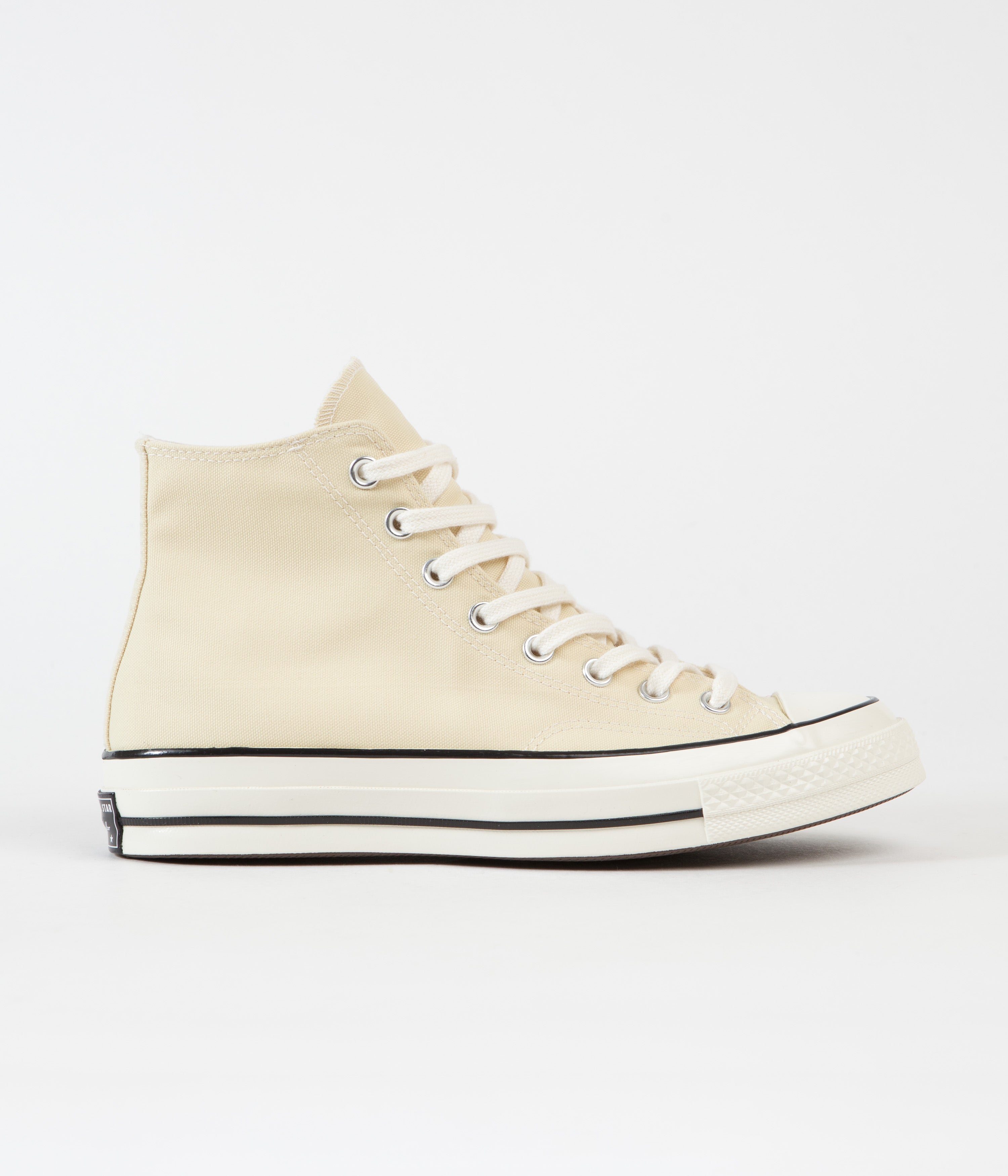 Converse CTAS 70's Hi No Waste Canvas Shoes - Vibrant Lemon Drop, Elegant Egret & Bold Black
