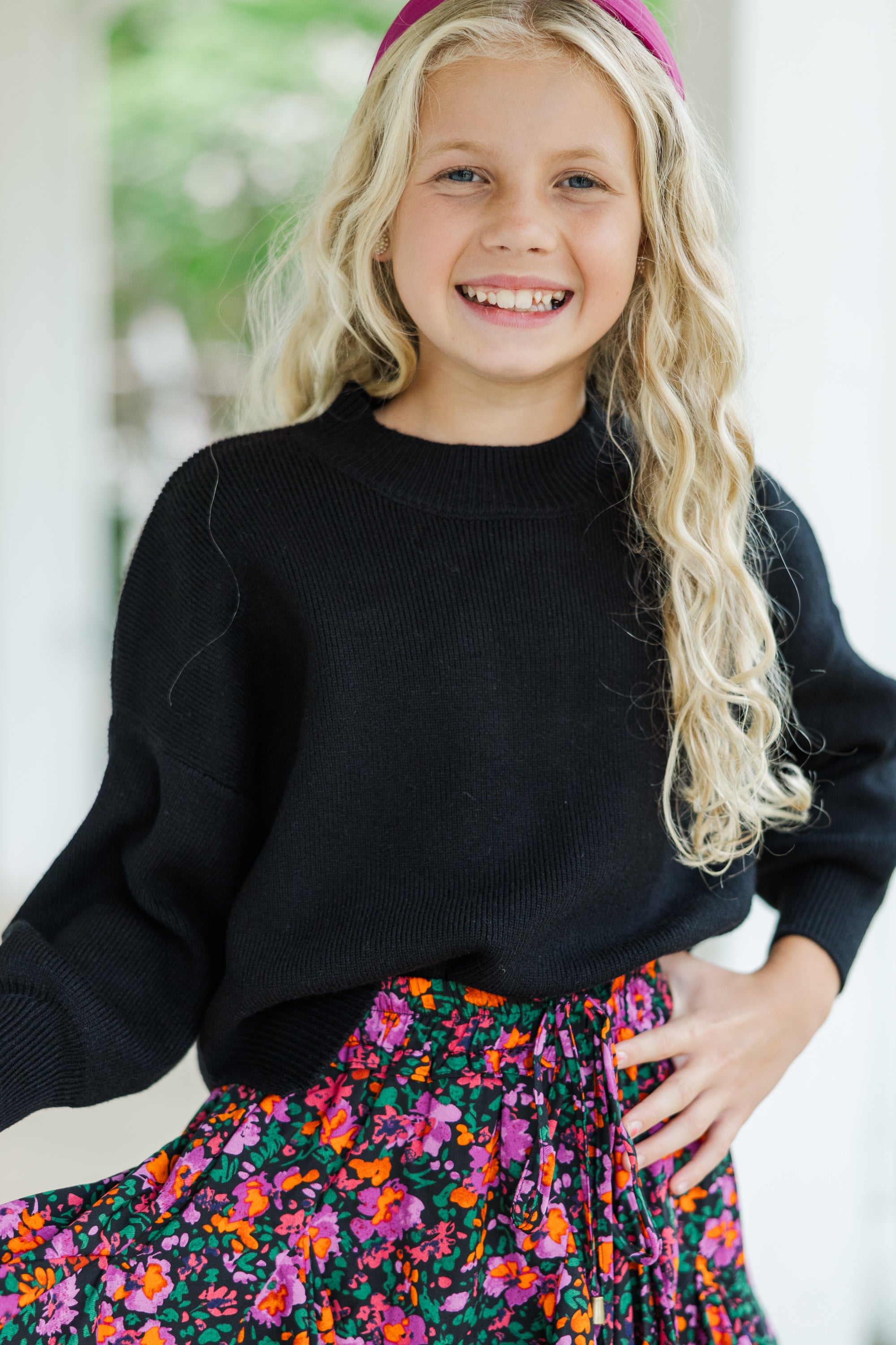 Girls' Must-Have: Perfectly You Black Mock Neck Sweater