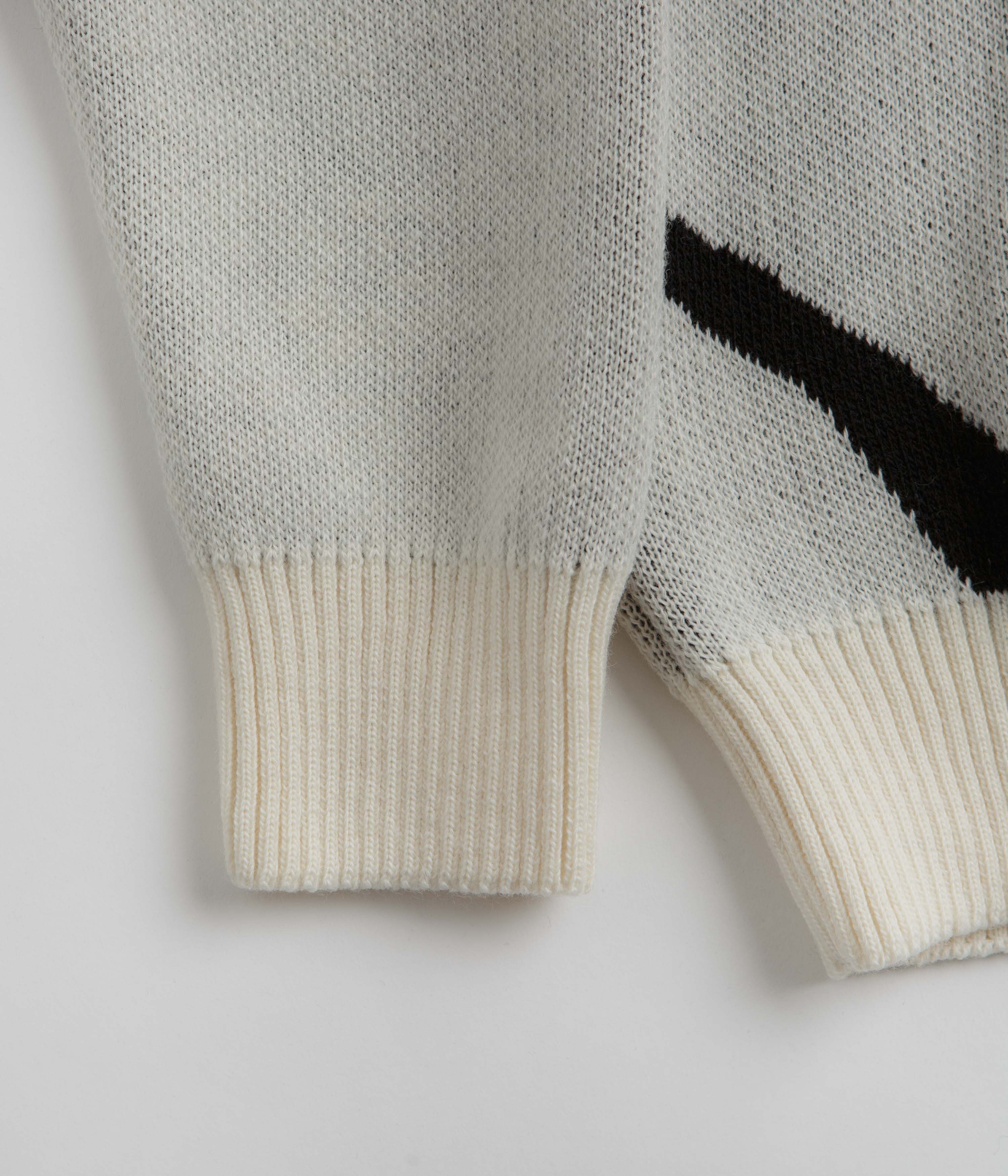 Stylish White Dancer Mask Knit Sweatshirt - Grab Yours Now!