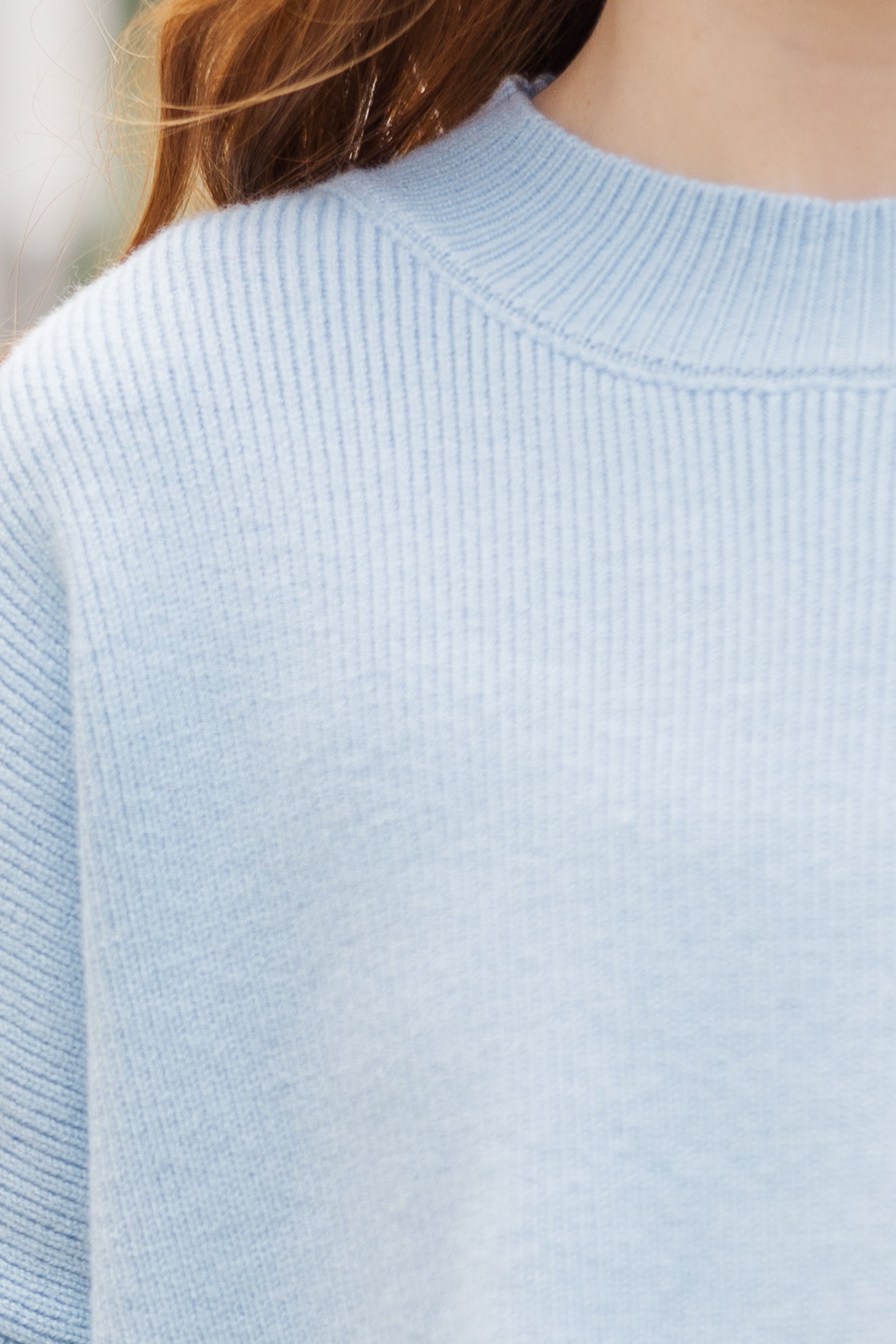Girls' Dreamy Light Blue Mock Neck Sweater