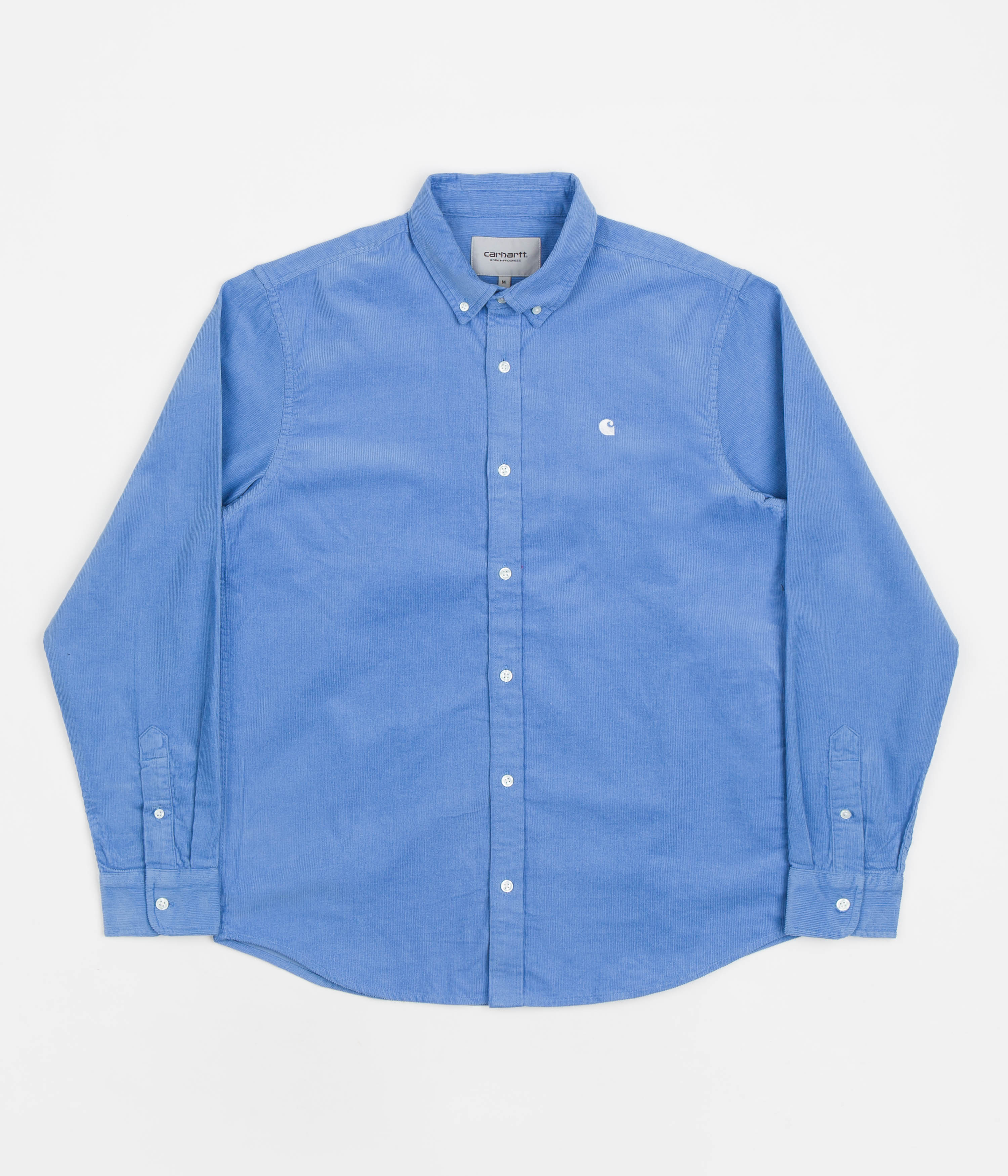 Carhartt Madison Fine Cord Shirt - Stunning Piscine & White