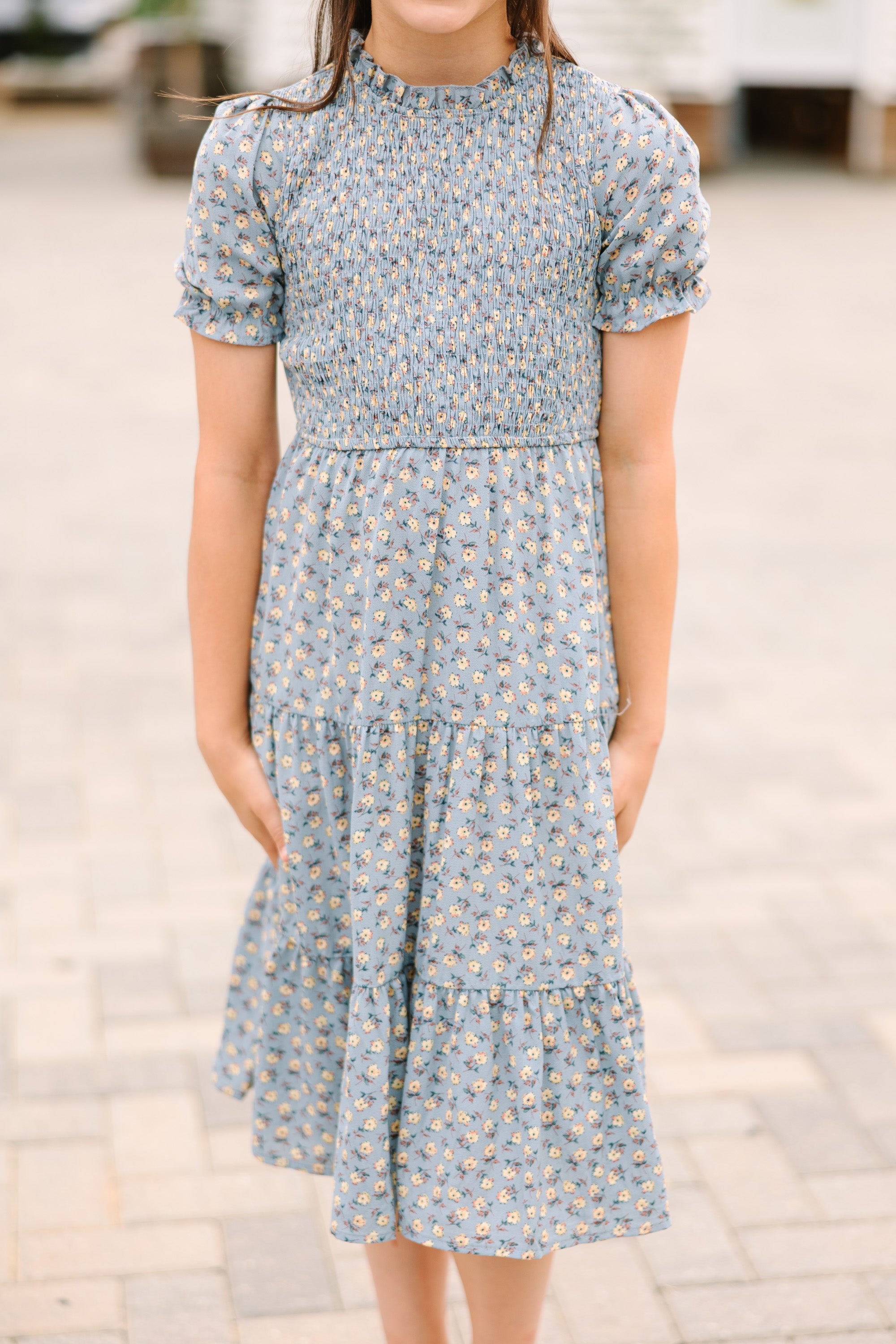 Irresistible Blue Floral Midi Dress for Fashion - Forward Girls