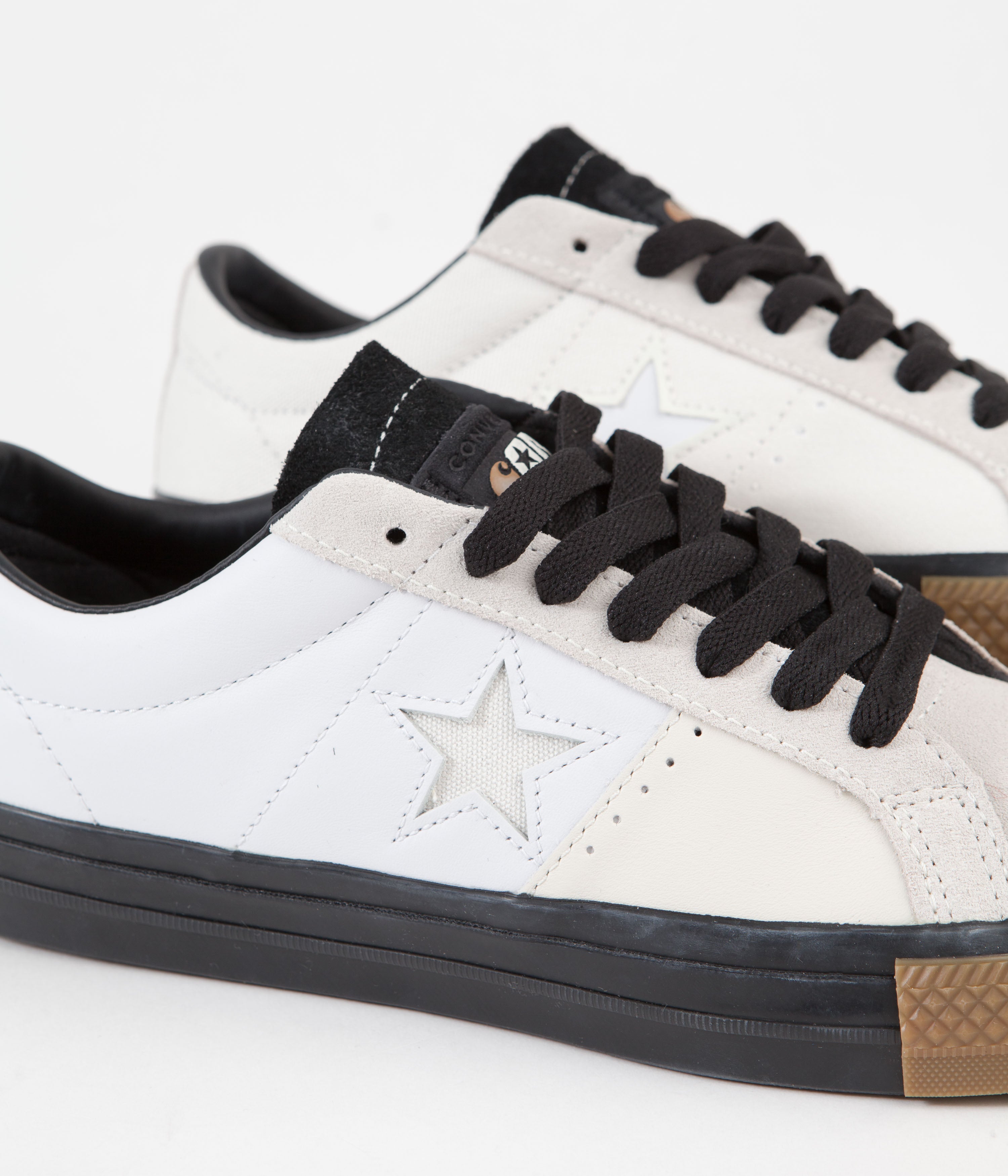 Converse x Carhartt One Star Ox Shoes - Stunning White/Black/Gum Honey