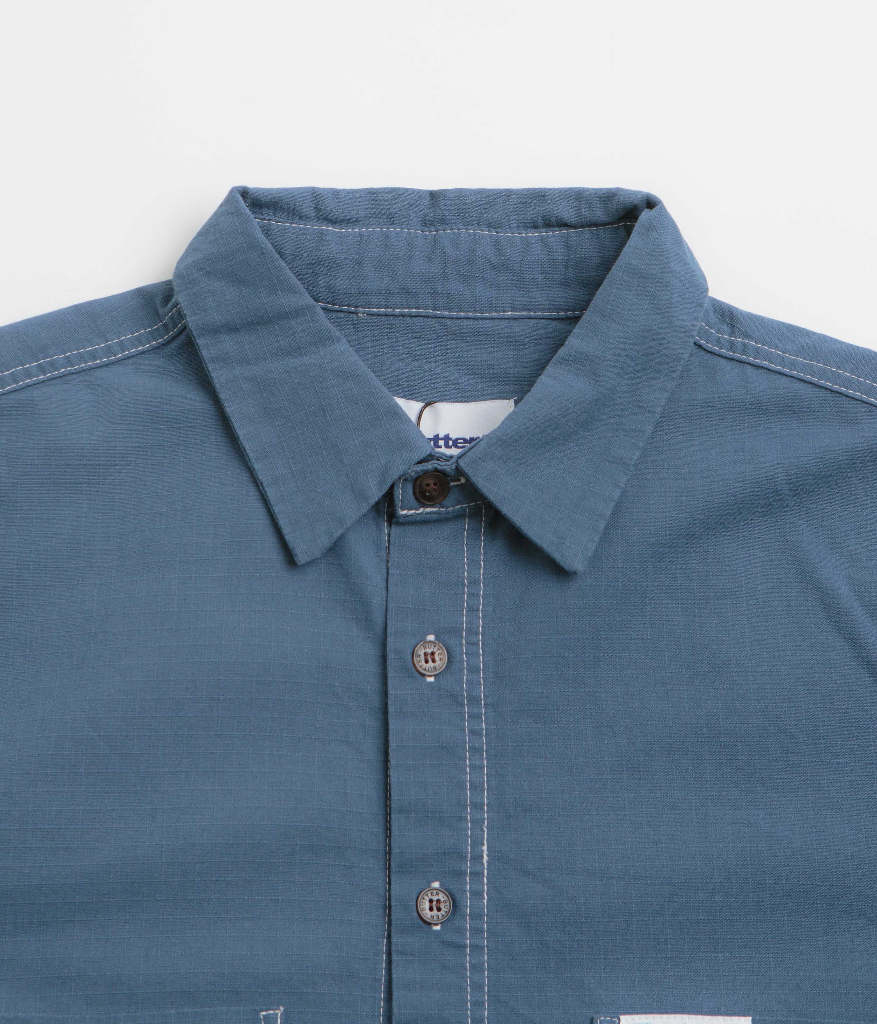 Butter Goods Work Blue Ripstop Button-Up Shirt - A Must-Have!