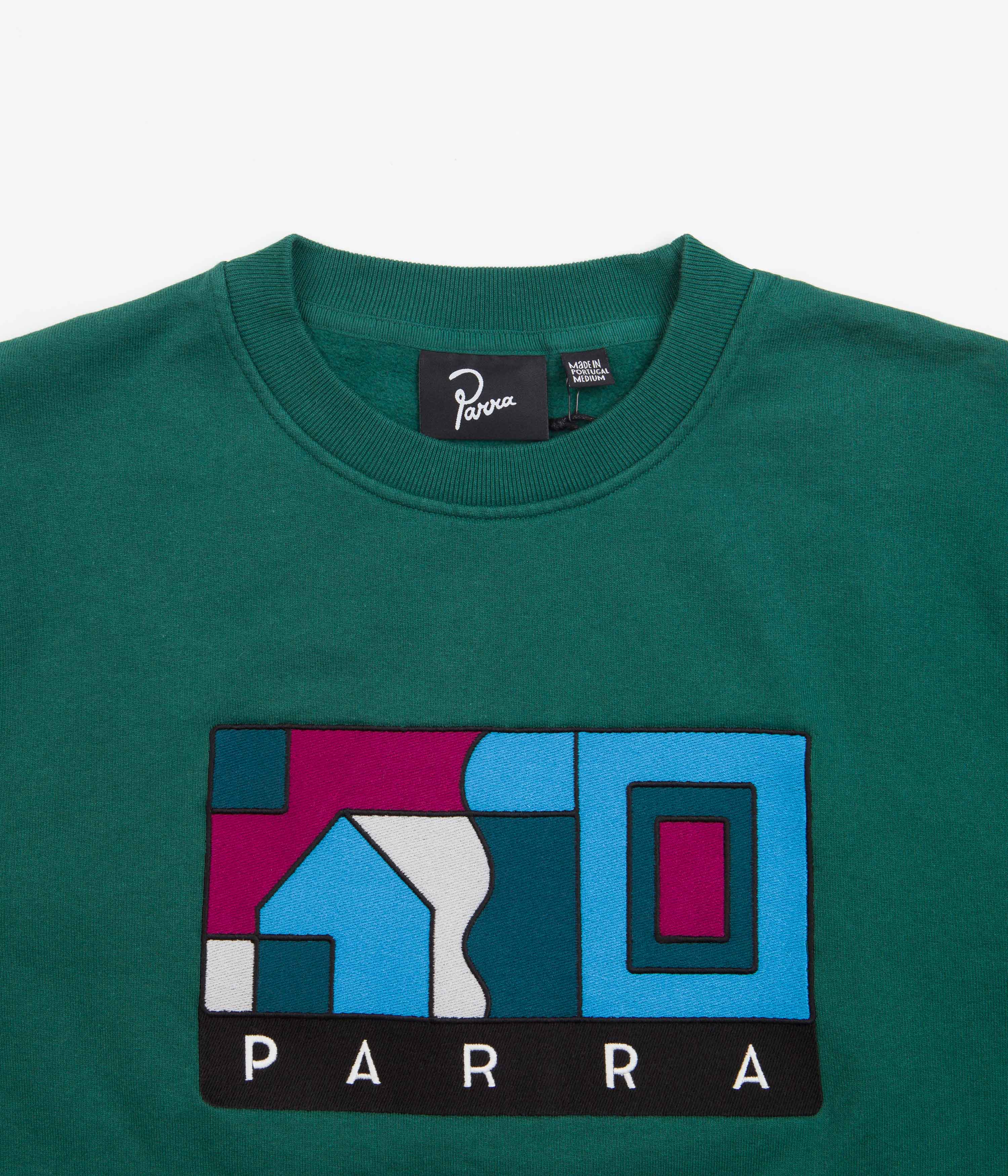 by Parra Blockhaus Crewneck Sweatshirt - Stunning Pine Green