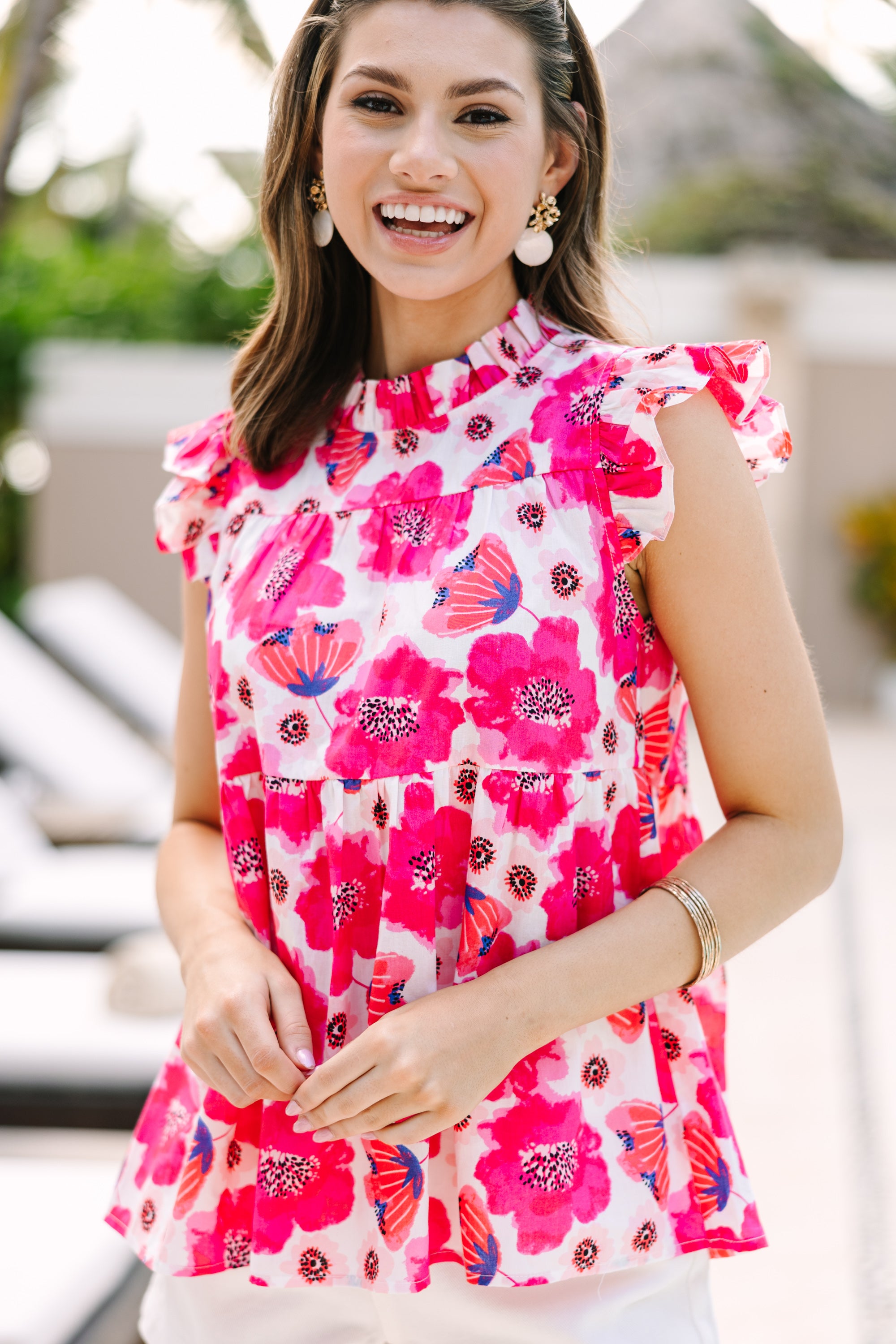 Charming Pink Floral Blouse: Seize the Good Opportunities