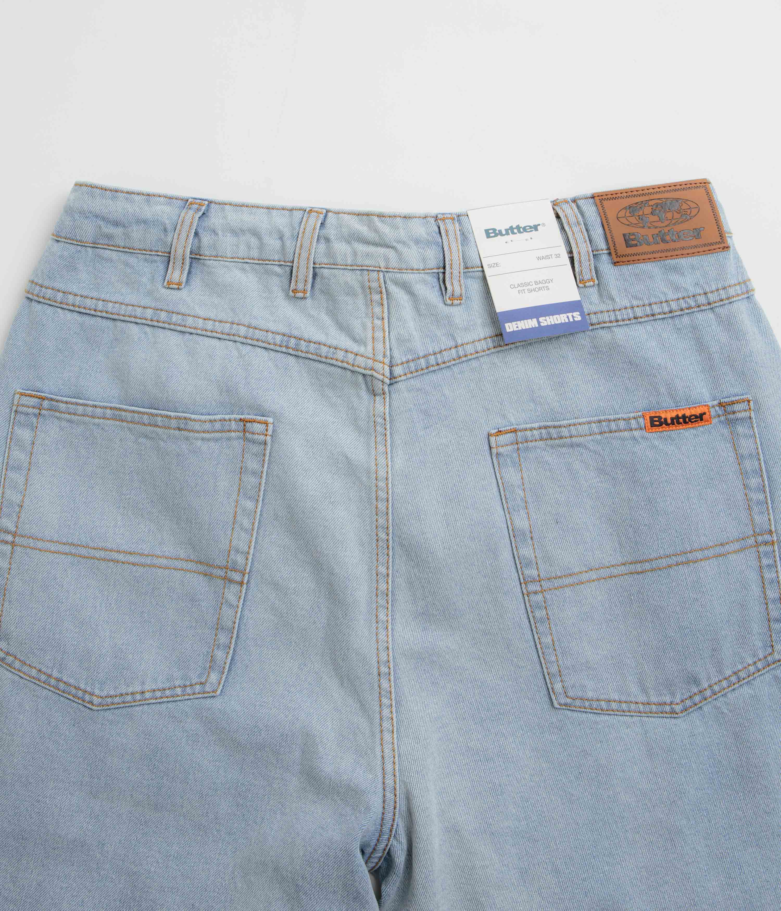 Butter Goods Stylish Light Blue Baggy Denim Shorts