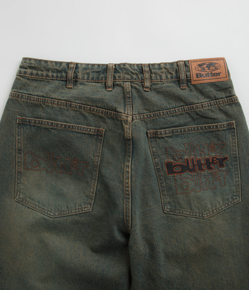 Butter Goods Warped Jeans - Stunning Dirty Wash Indigo