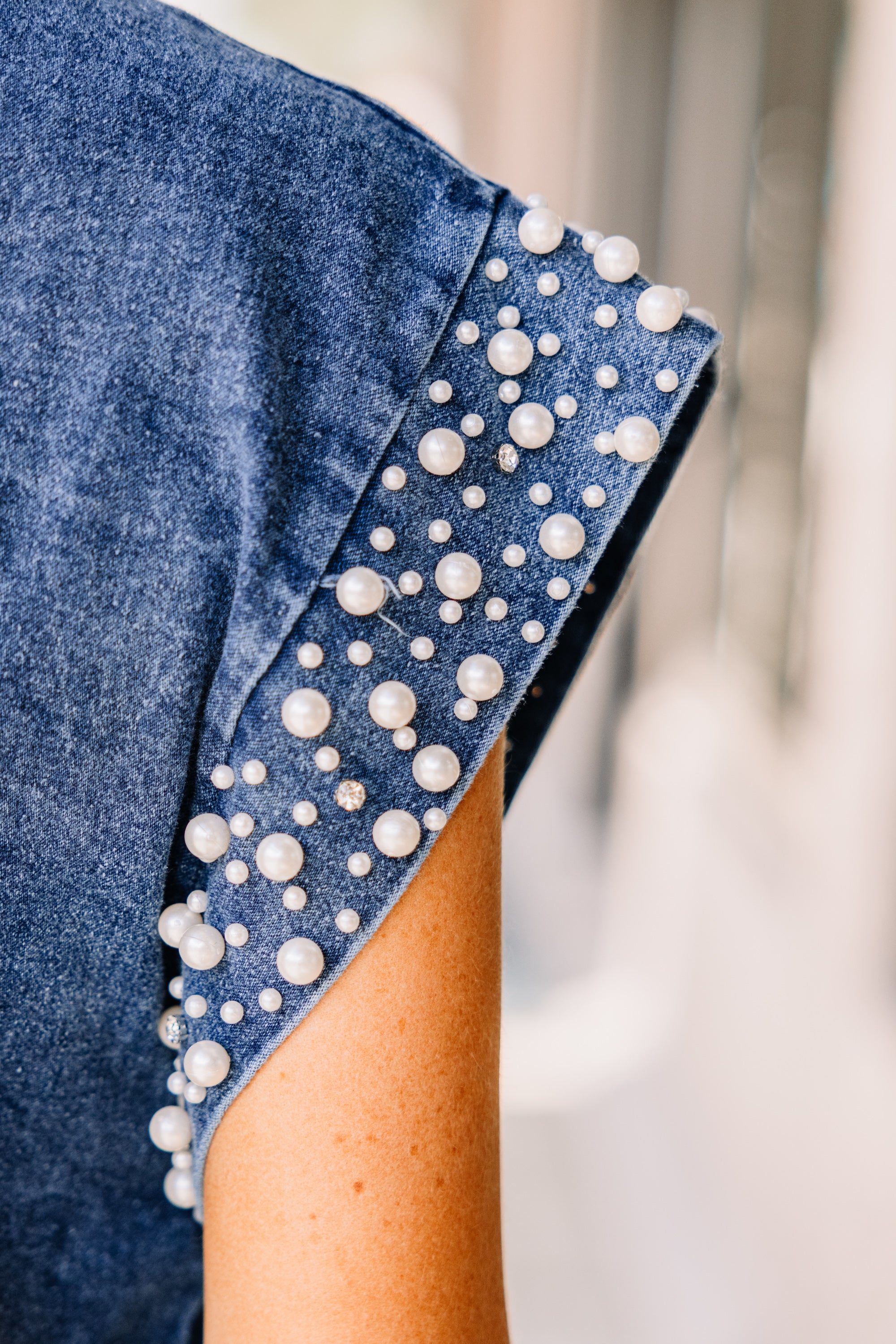 Be Bold: Stunning Dark Denim Embellished Dress