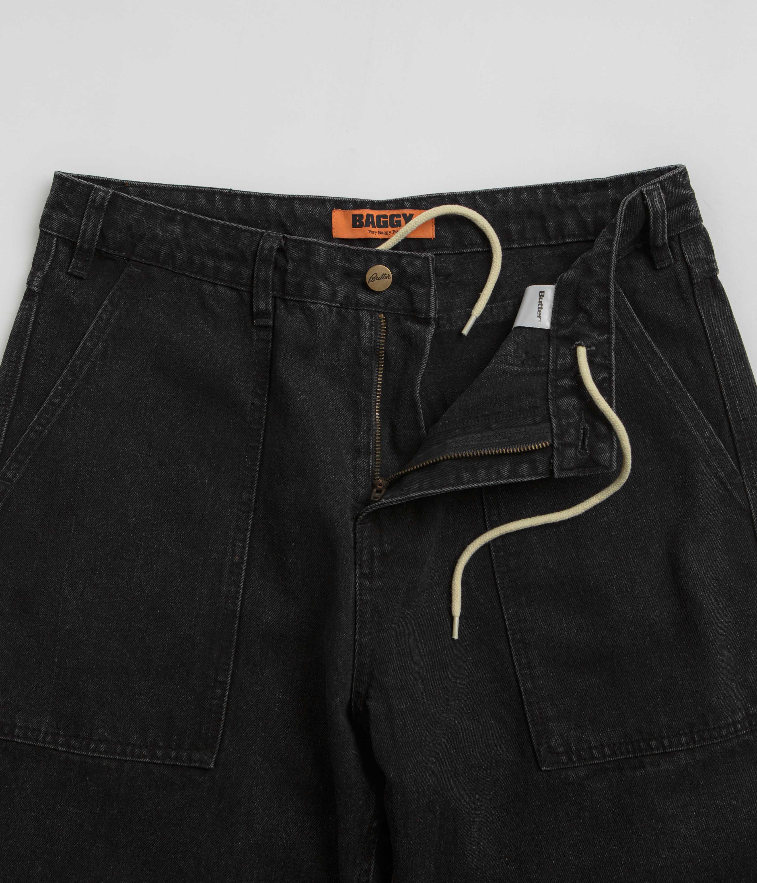 Butter Goods Washed Black Patch Pocket Jeans - Stylish and Comfortable