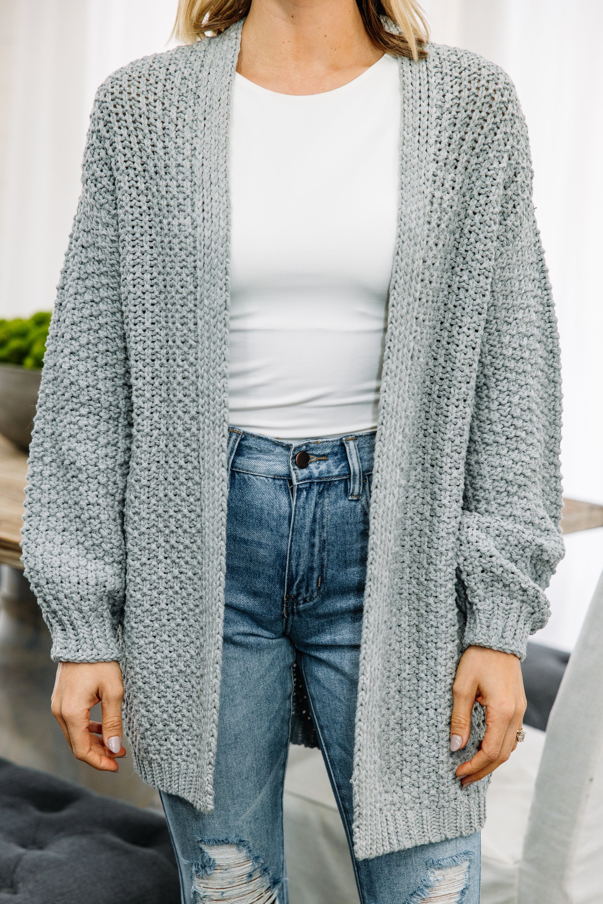 Chic Heather Gray Cardigan to Conquer the Day