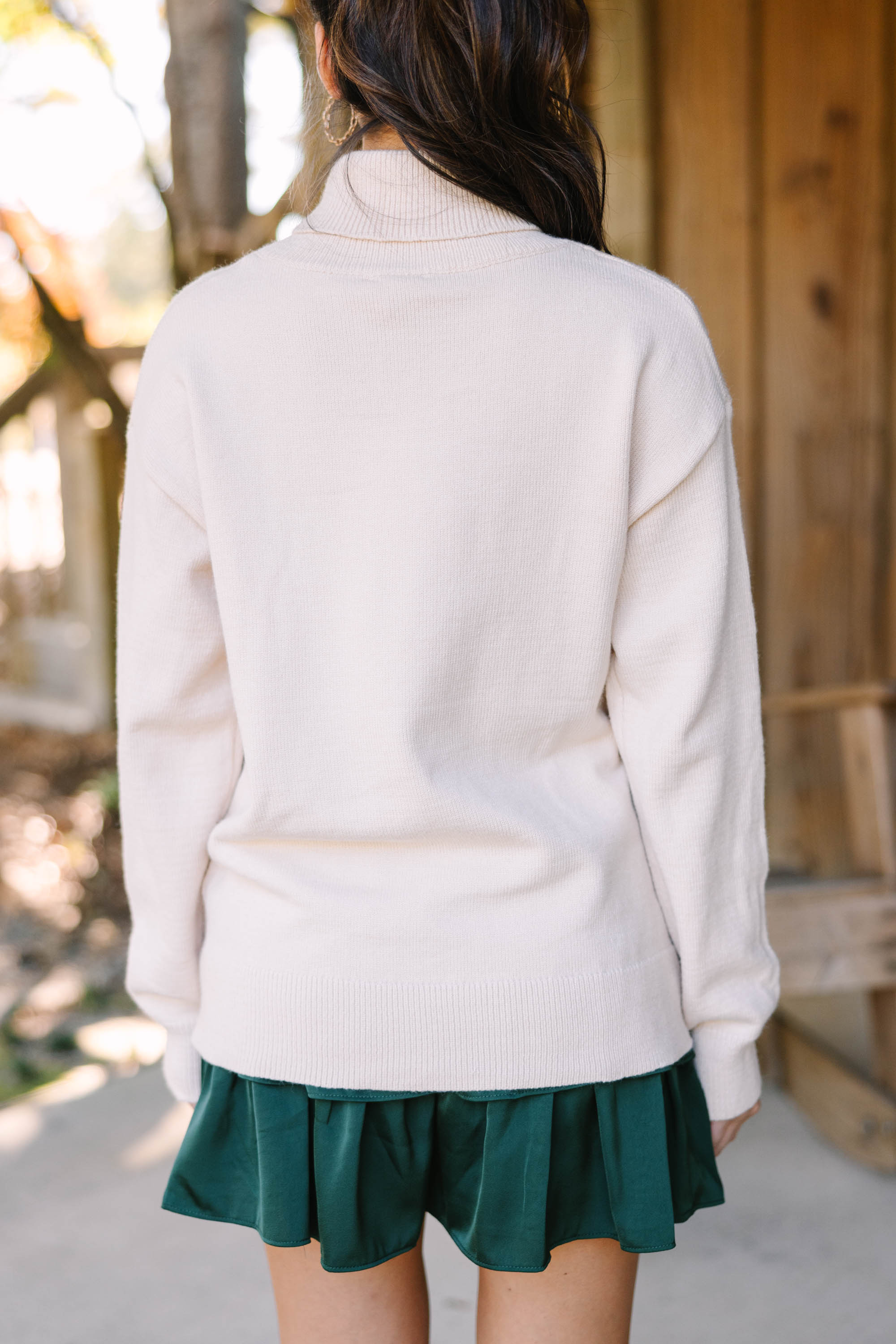 Feel Your Best! Natural White Turtleneck Sweater