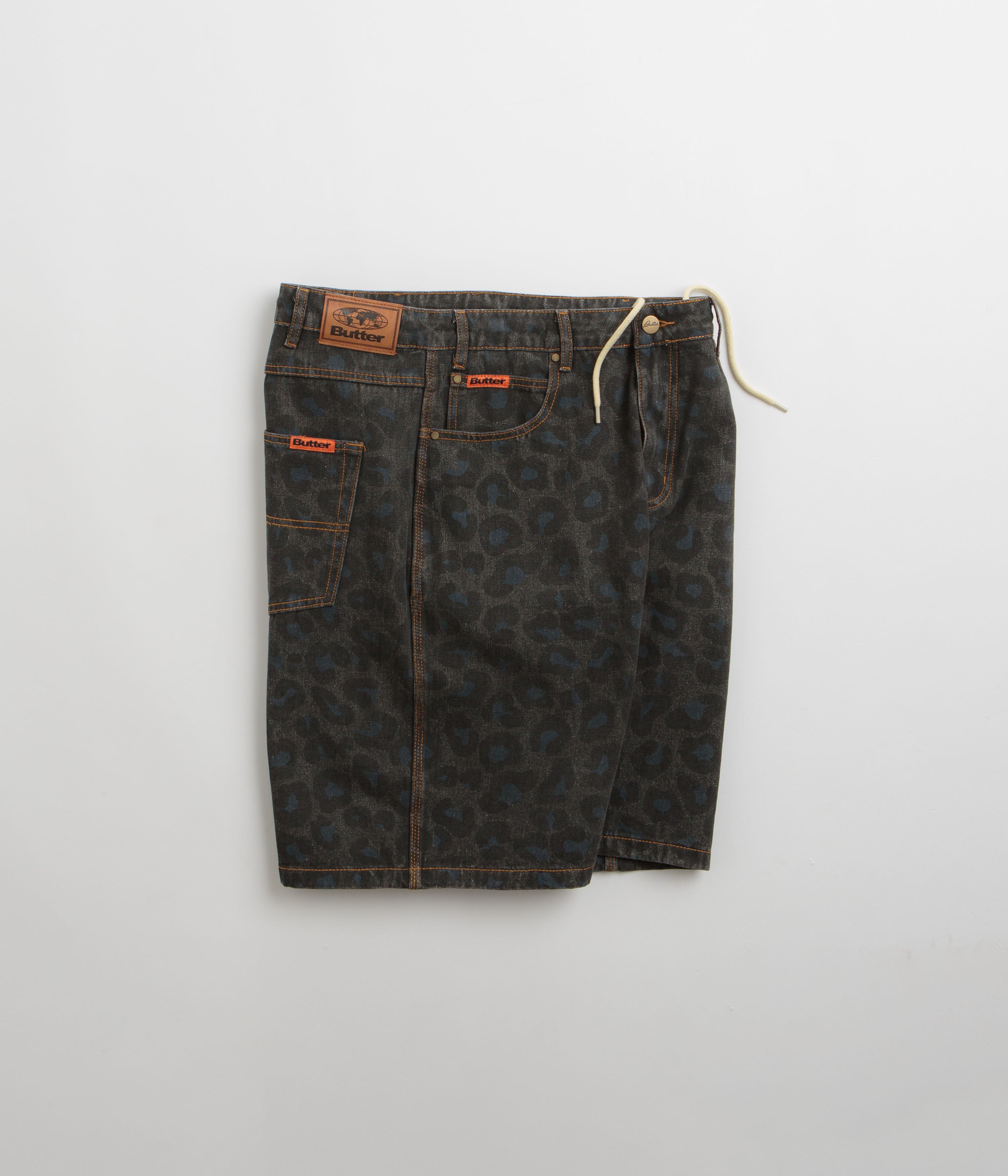 Butter Goods Black Leopard Print Denim Shorts - Irresistible Style!