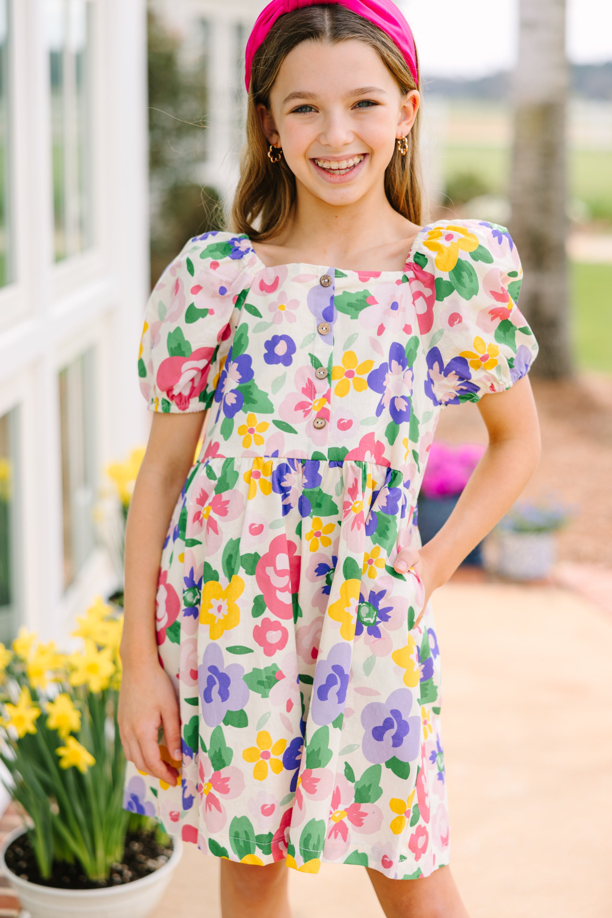 Get Her Grooving! Pink Floral Girls' Dress