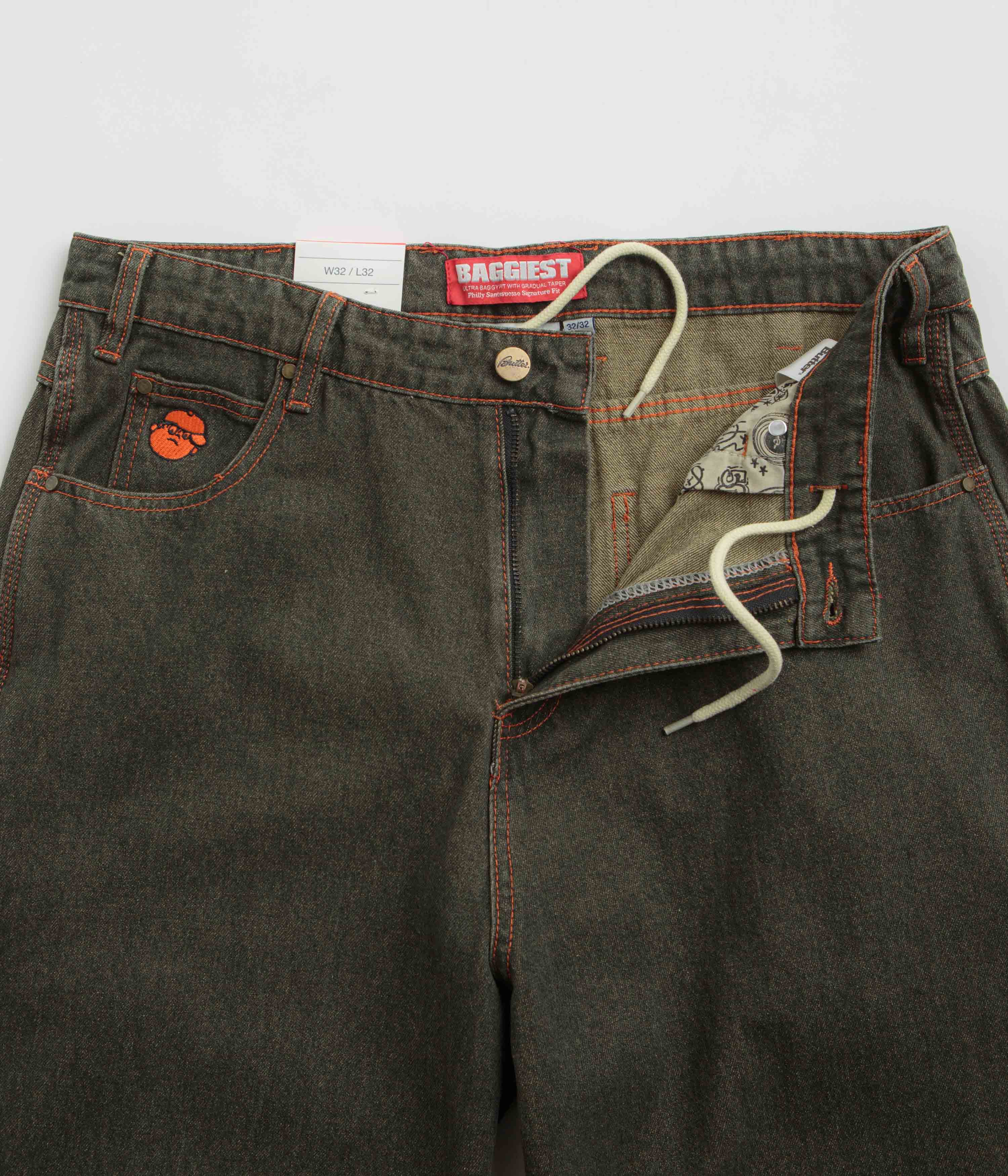 Butter Goods Santosuosso Dark Army Wash Jeans - Ultra Baggy Style!