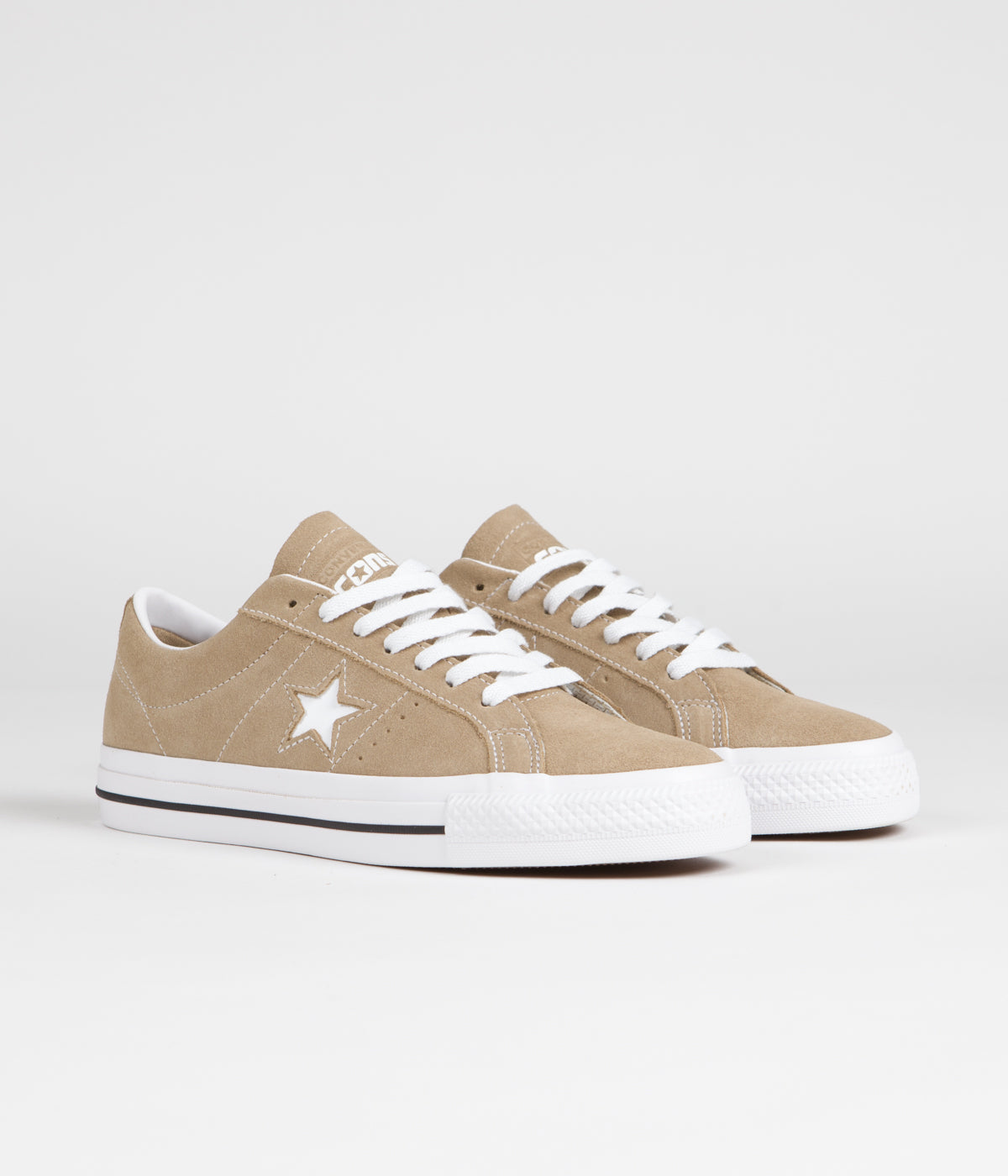 Converse One Star Pro Suede Ox Shoes - Nomad Khaki/Black/Egret: The Skateboarding Essential