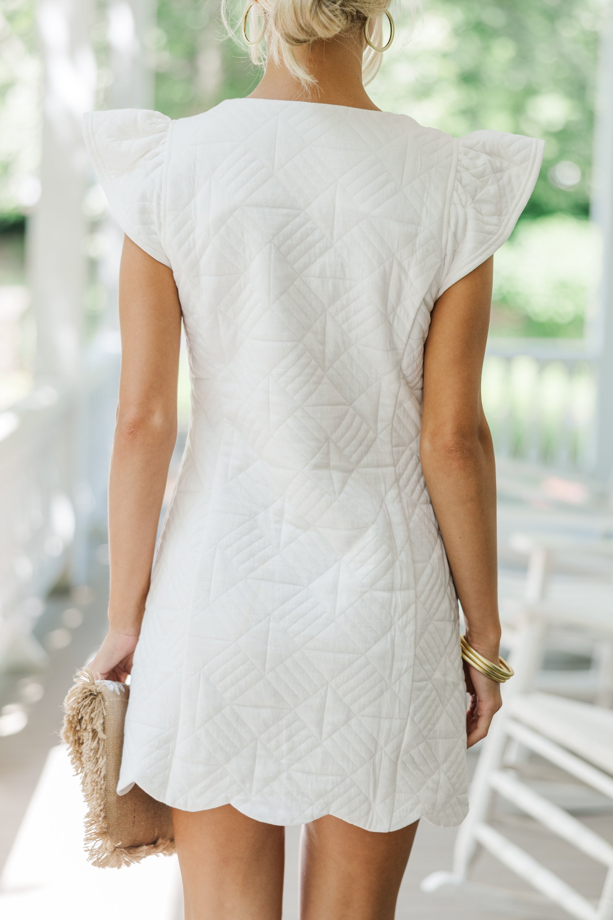 Enchanting Off - White Shift Dress for Special Occasions