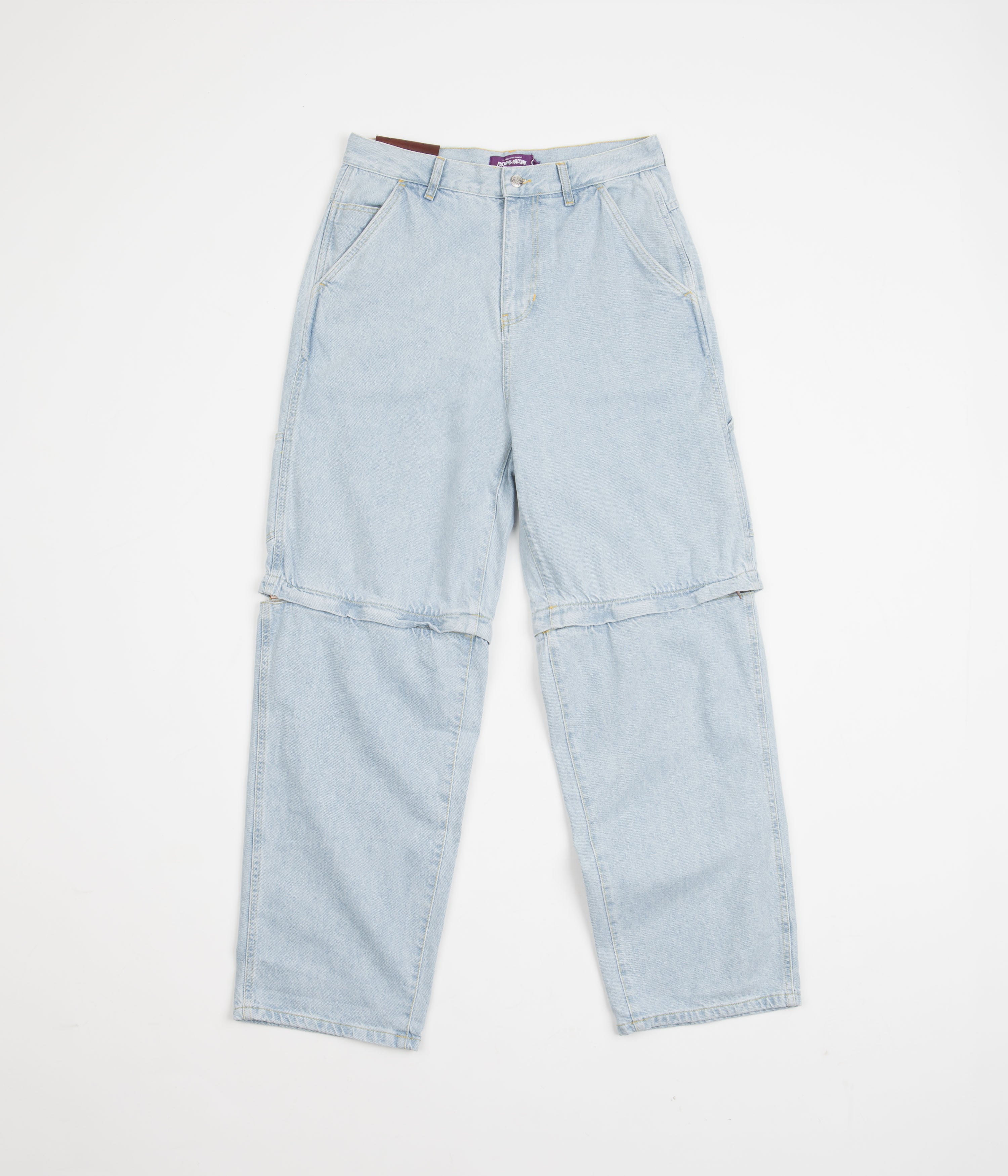 Fucking Awesome Blue Baggy Zip-Off Carpenter Pants: A Skateboarder's Dream